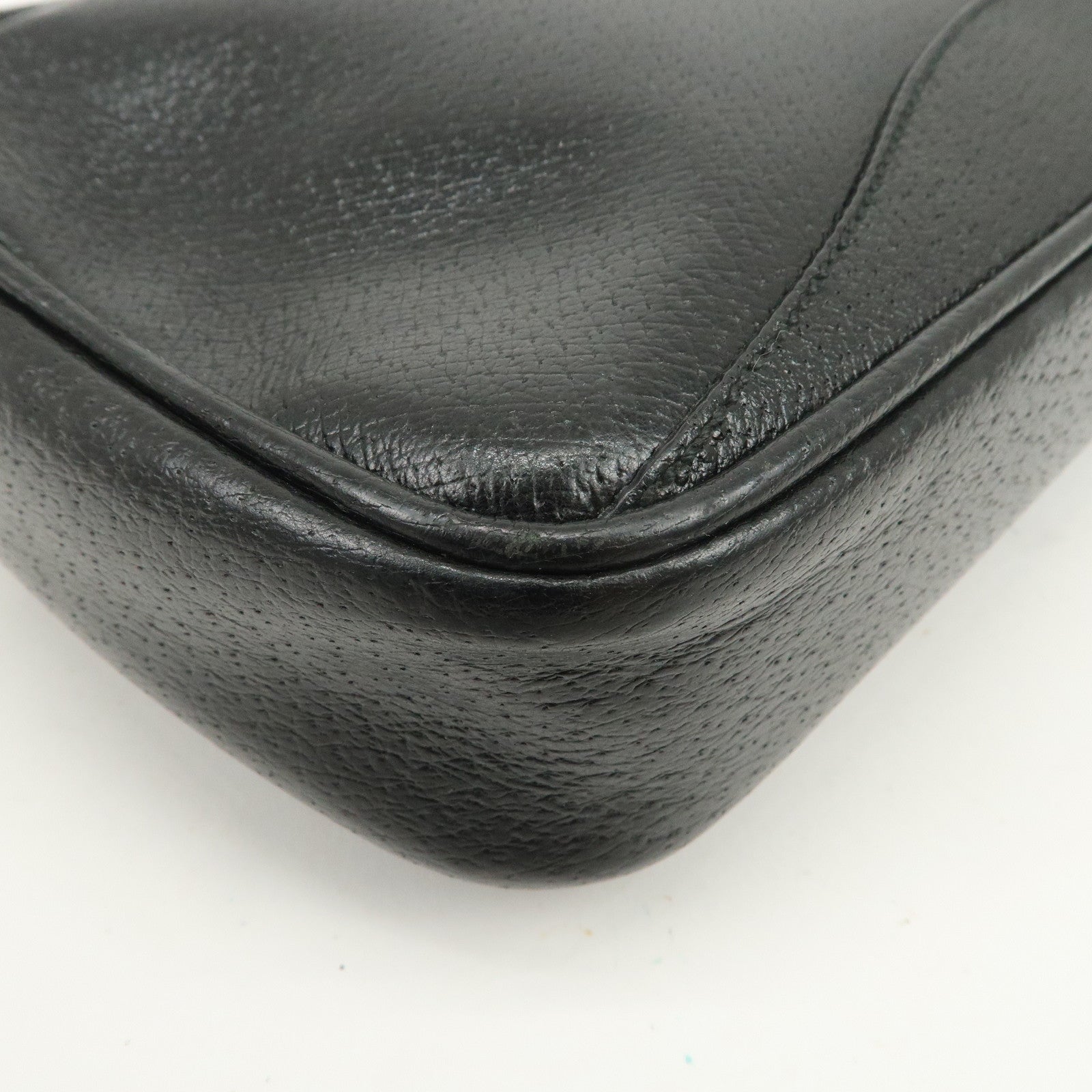 GUCCI Diamante Leather Clutch Bag Wristlet Bag Black 018・1095・3701