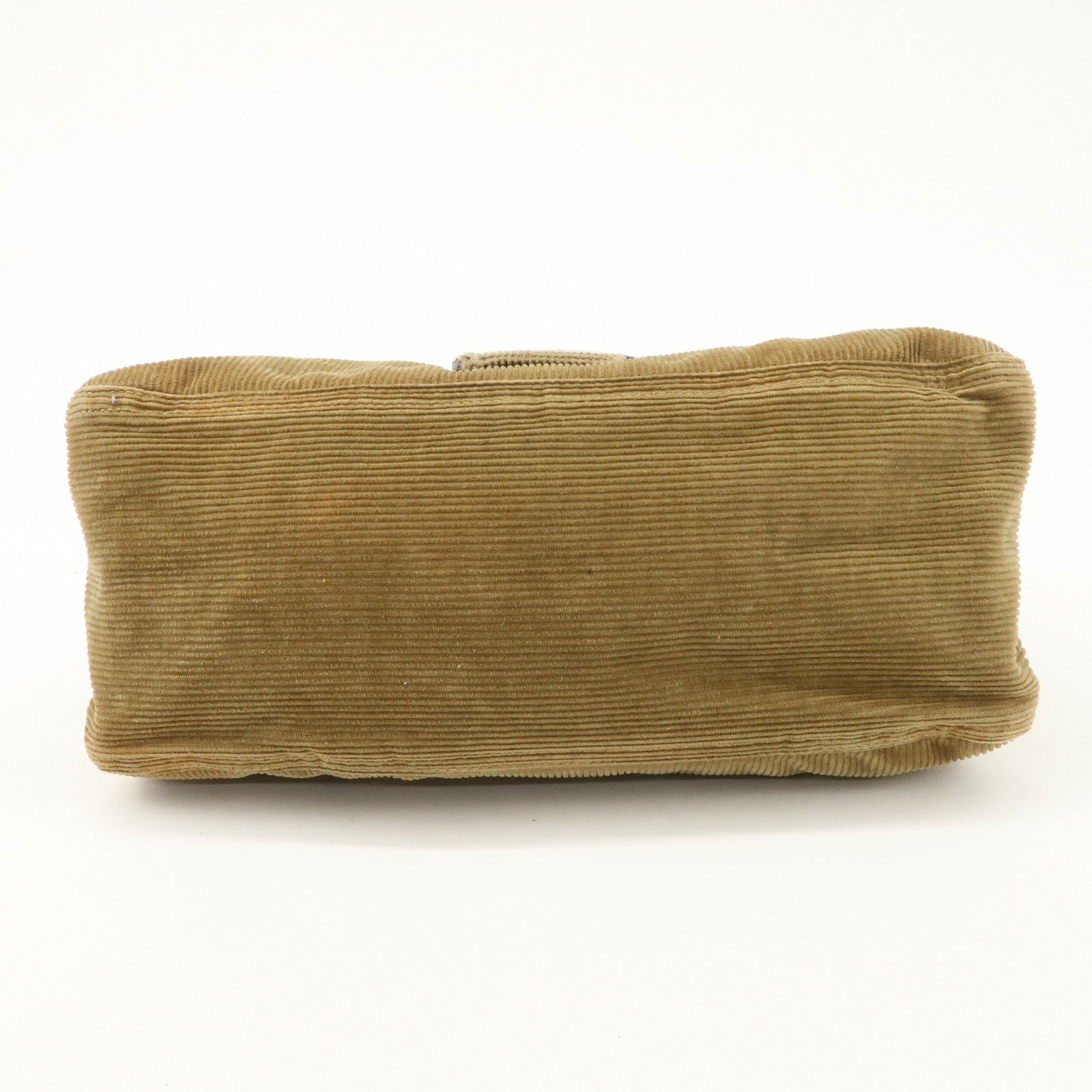 FENDI Mamma Baguette Corduroy Shoulder Bag Light Brown 26323 Used