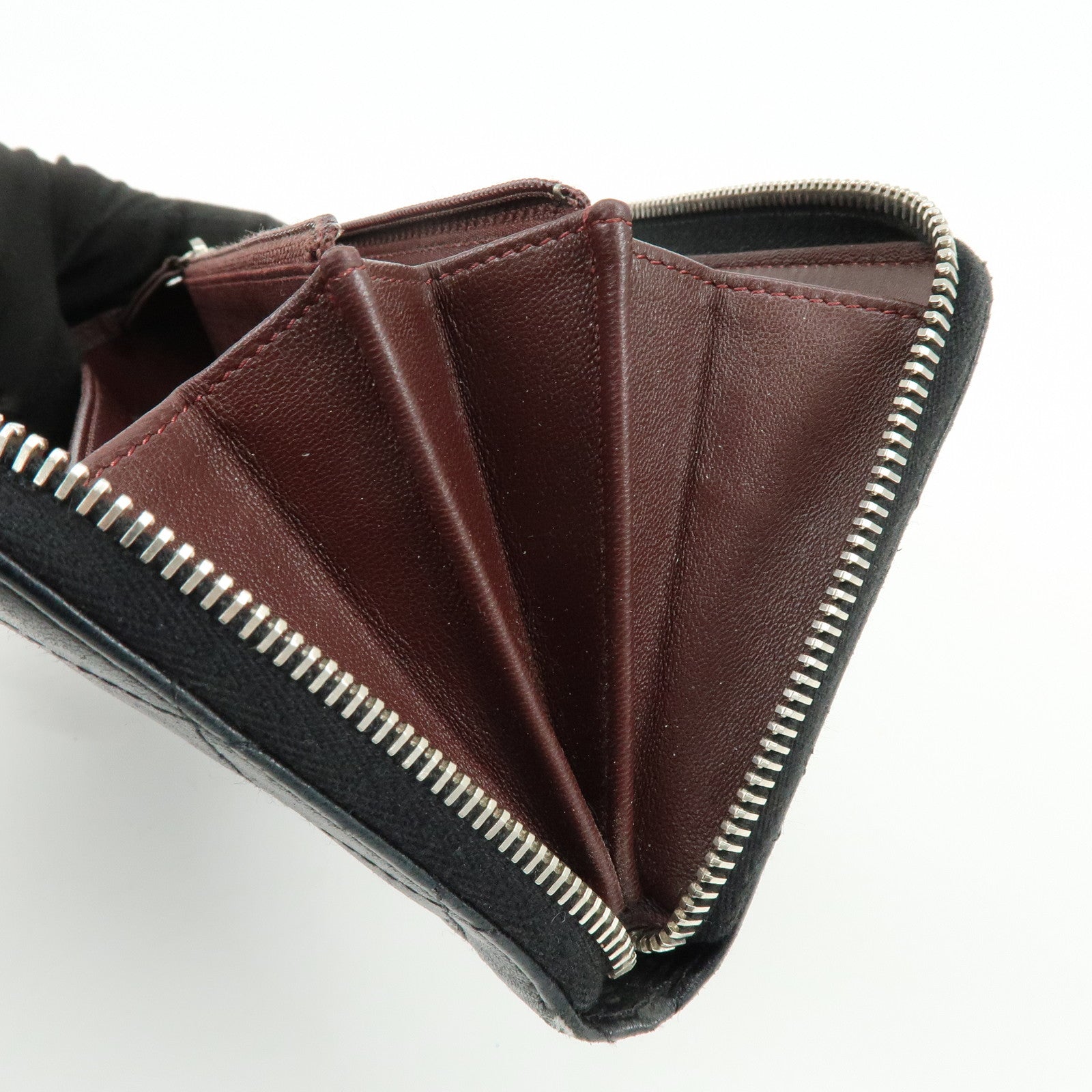 CHANEL Matelasse COCO Mark Round Zippy Long Wallet Black A50097