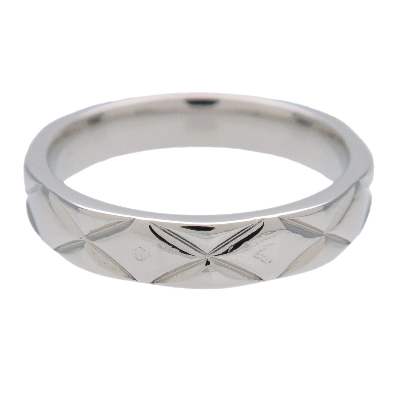 CHANEL Matelasse Ring PT950 Platinum US4 EU47 HK8 J2820