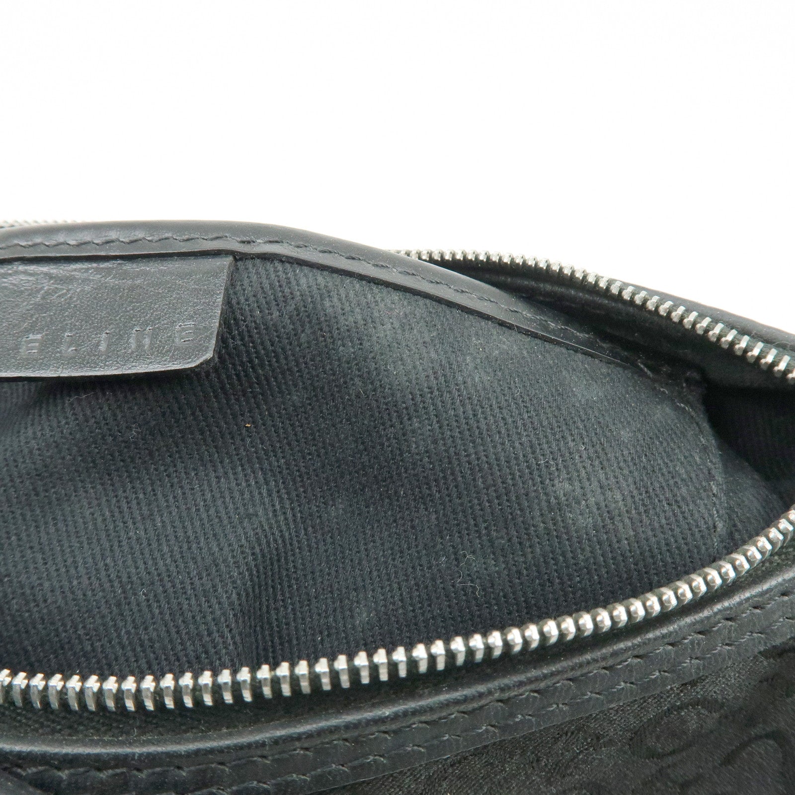 CELINE C Macadam Leather Shoulder Hand Bag Accessory Pouch Black