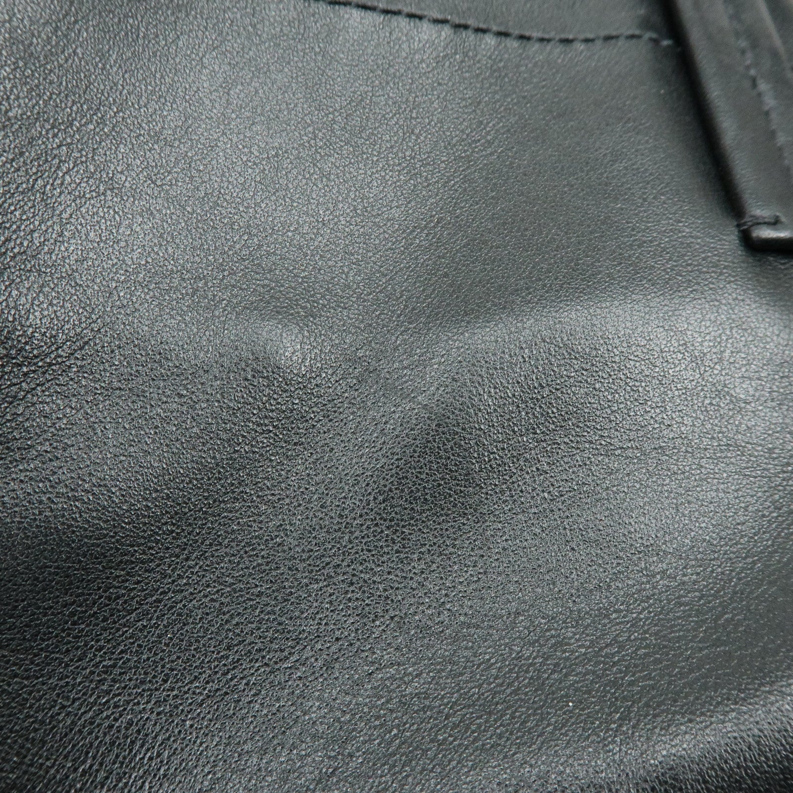 MIU MIU Logo Leather Tote Bag Shoulder Bag Hand Bag Black
