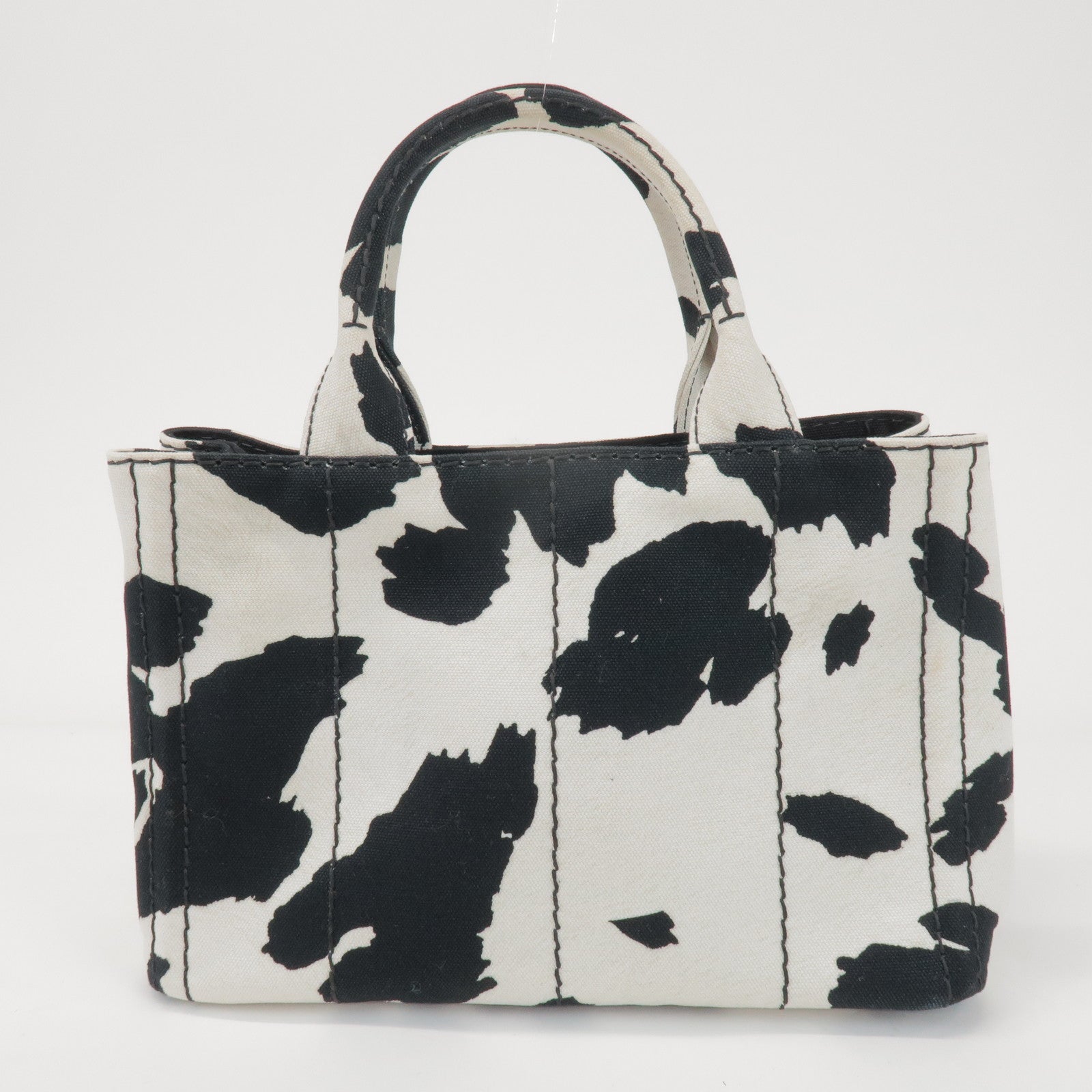 PRADA Triangle Logo Canapa Mini Canvas 2Way Bag Hand Bag 1BG439