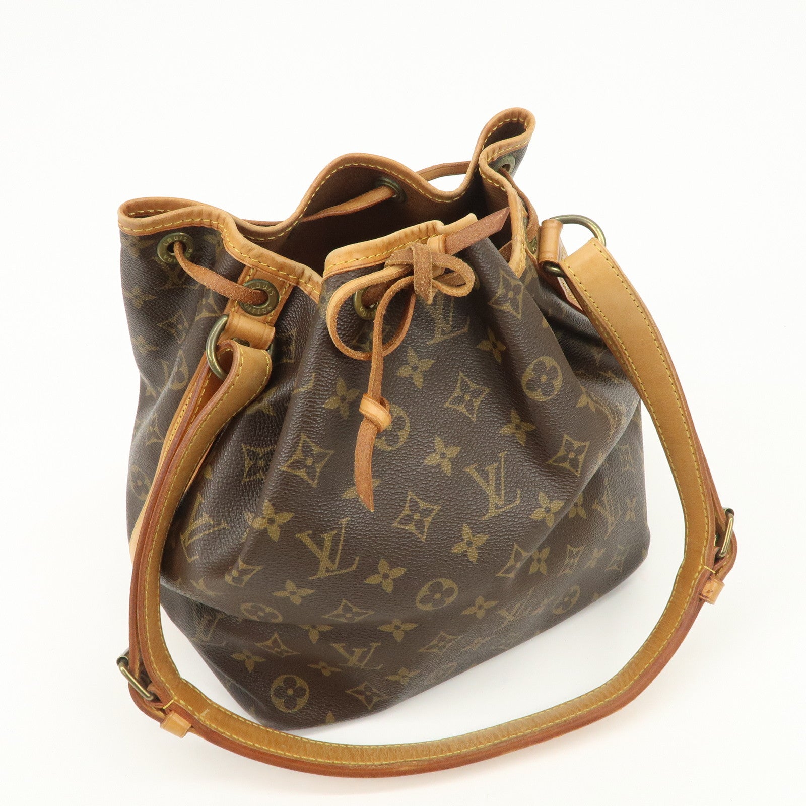 Louis Vuitton Monogram Petit Noe Shoulder Bag Brown M42226