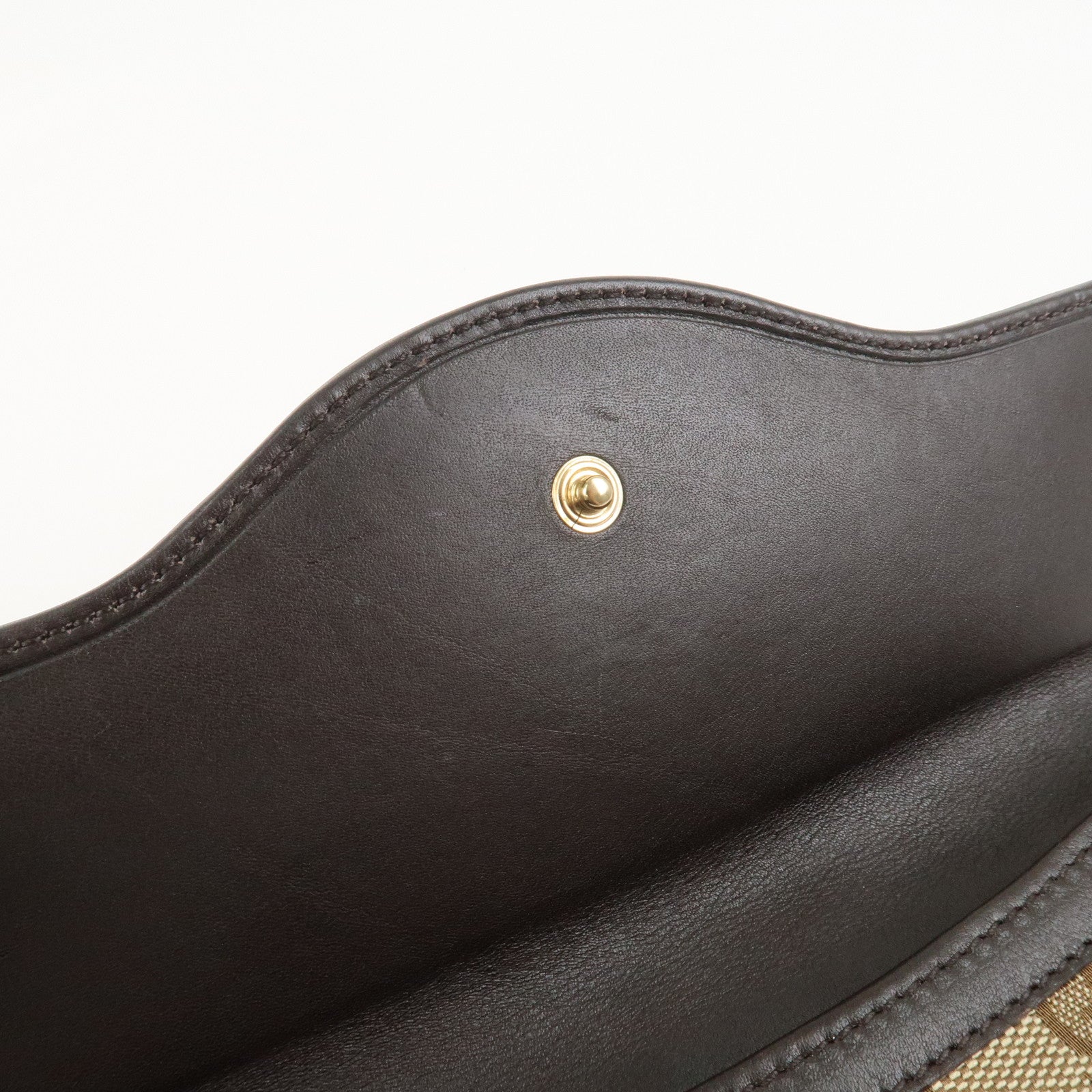 GUCCI Interlocking G GG Canvas Double Flap Long Wallet Brown 282426