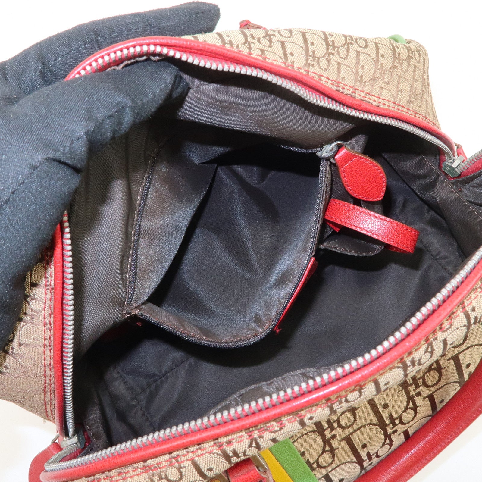 Christian Dior Rasta Trotter Canvas Leather Boston Bag Hand Bag