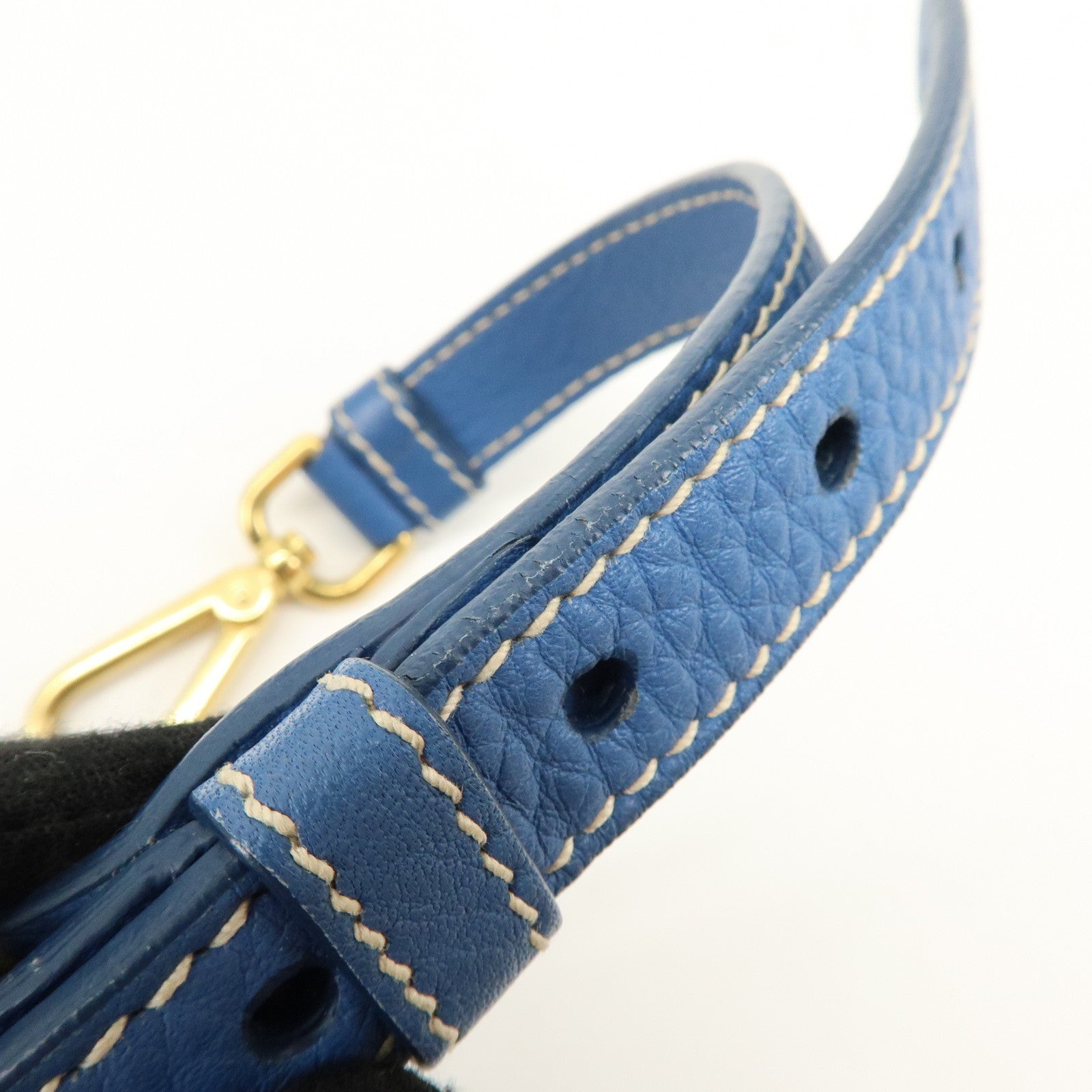 PRADA Leather 2Way Tote Bag Shoulder Bag Hand Bag Blue BN1713