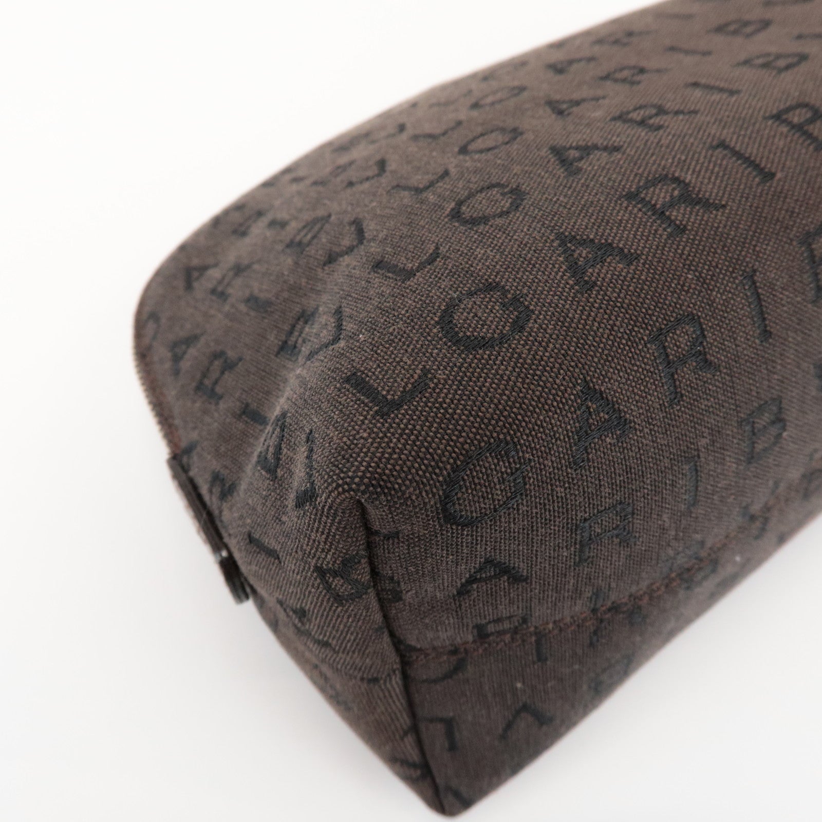 BVLGARI Logomania Canvas Pouch Cosmetic Pouch Dark Brown