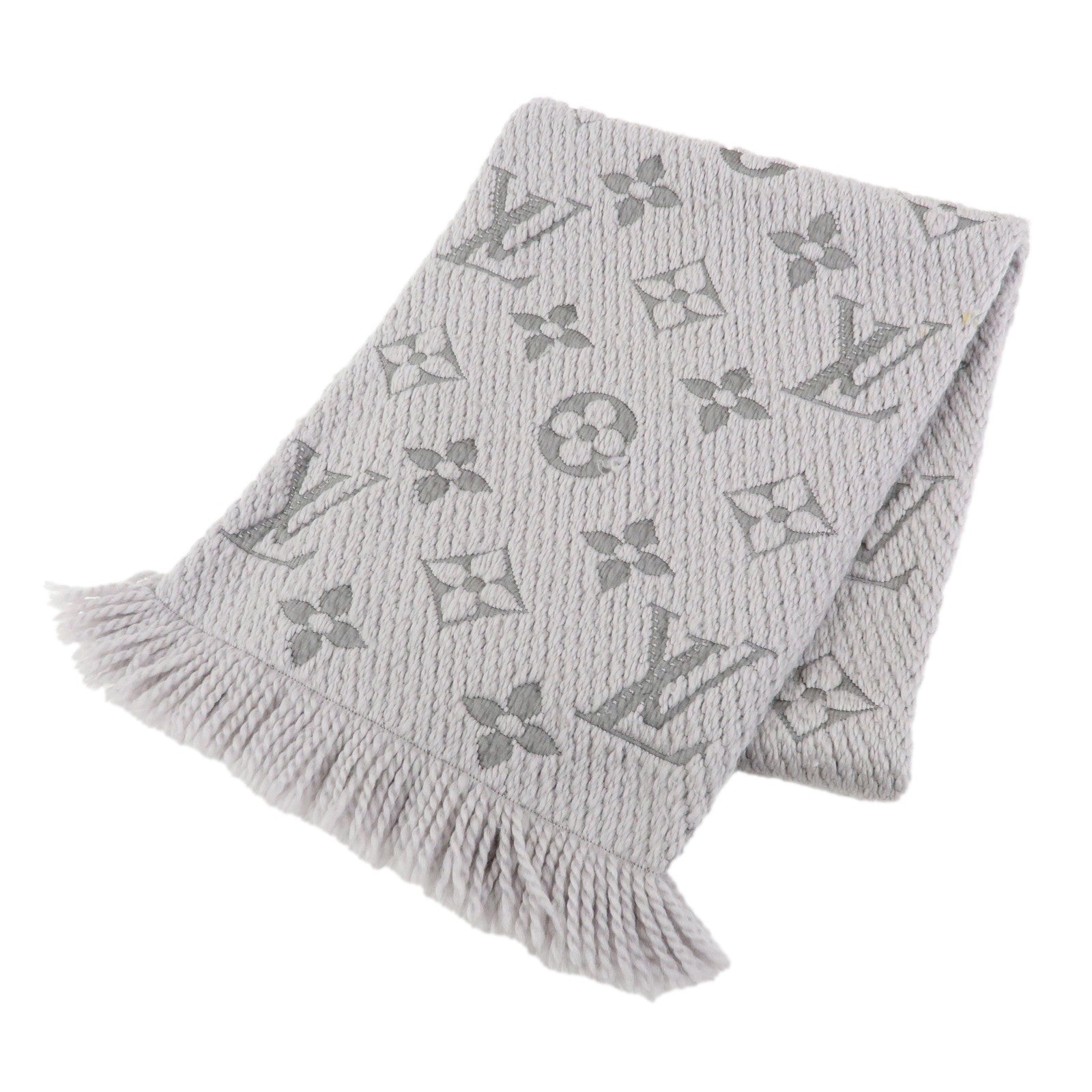 Louis Vuitton Monogram Escharp Logo Mania Wool Silk Scarf M74742