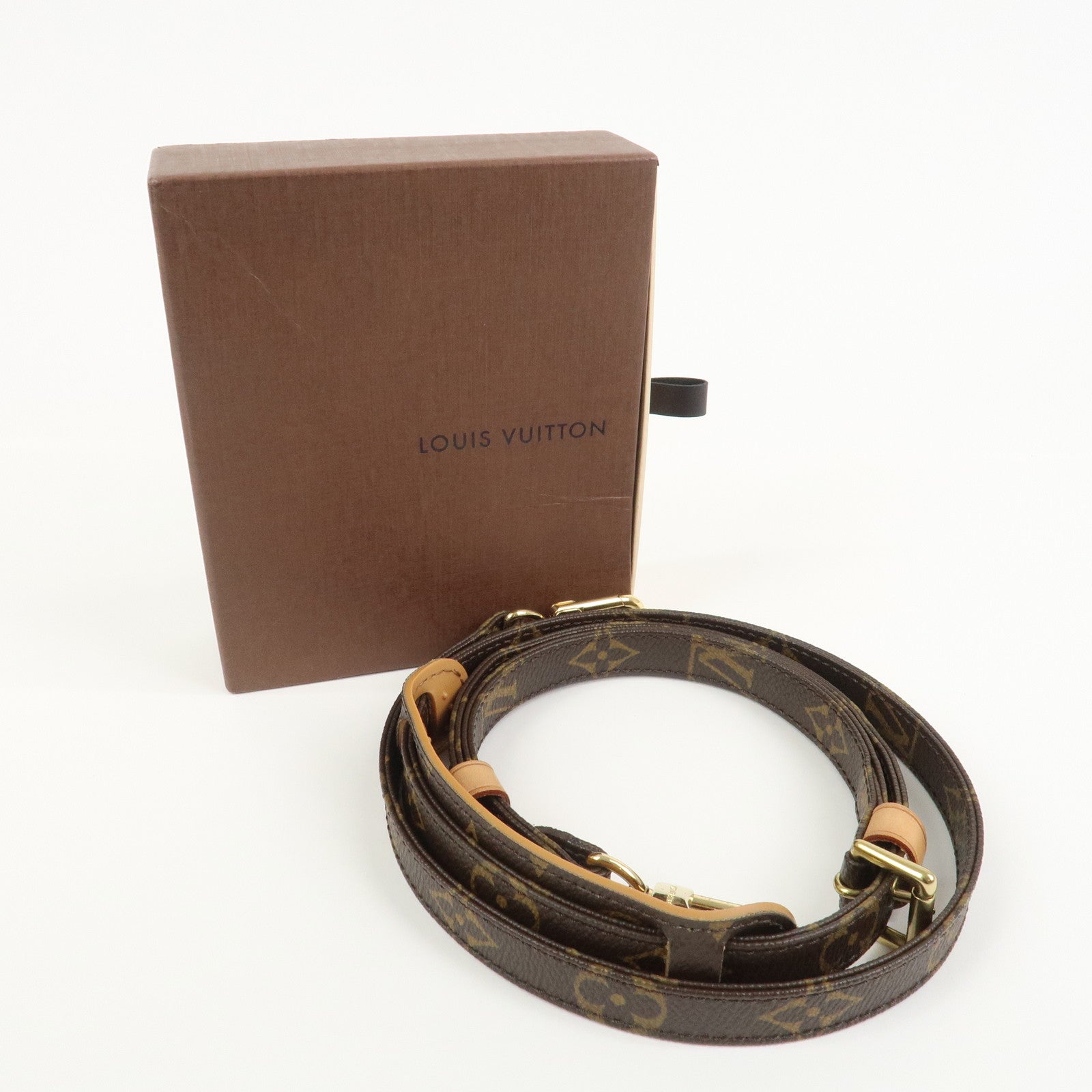 Louis Vuitton Monogram Adjustable Shoulder Strap Brown 120cm J52315