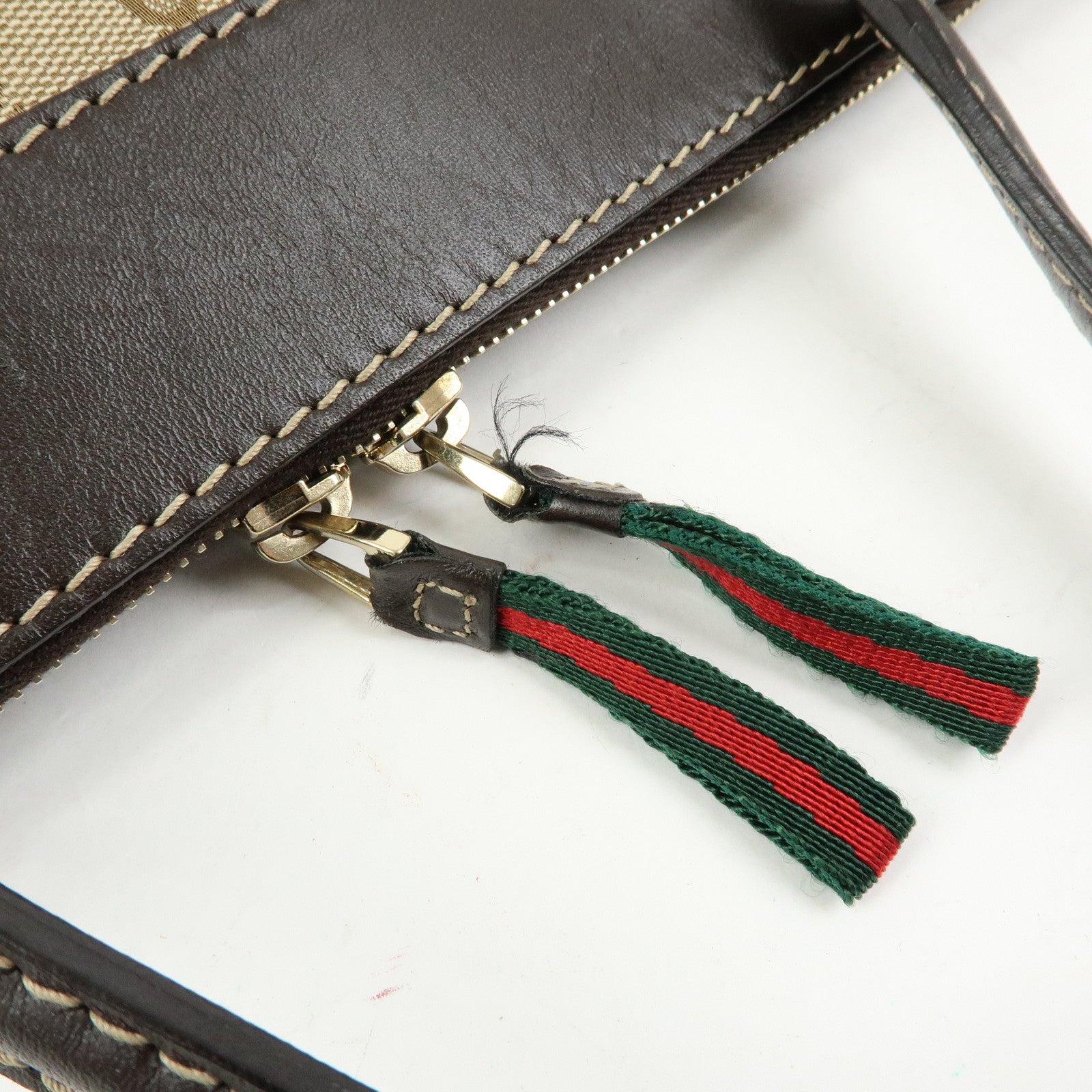 GUCCI Mayfair GG Canvas Leather Hand Bag Beige Brown 269894