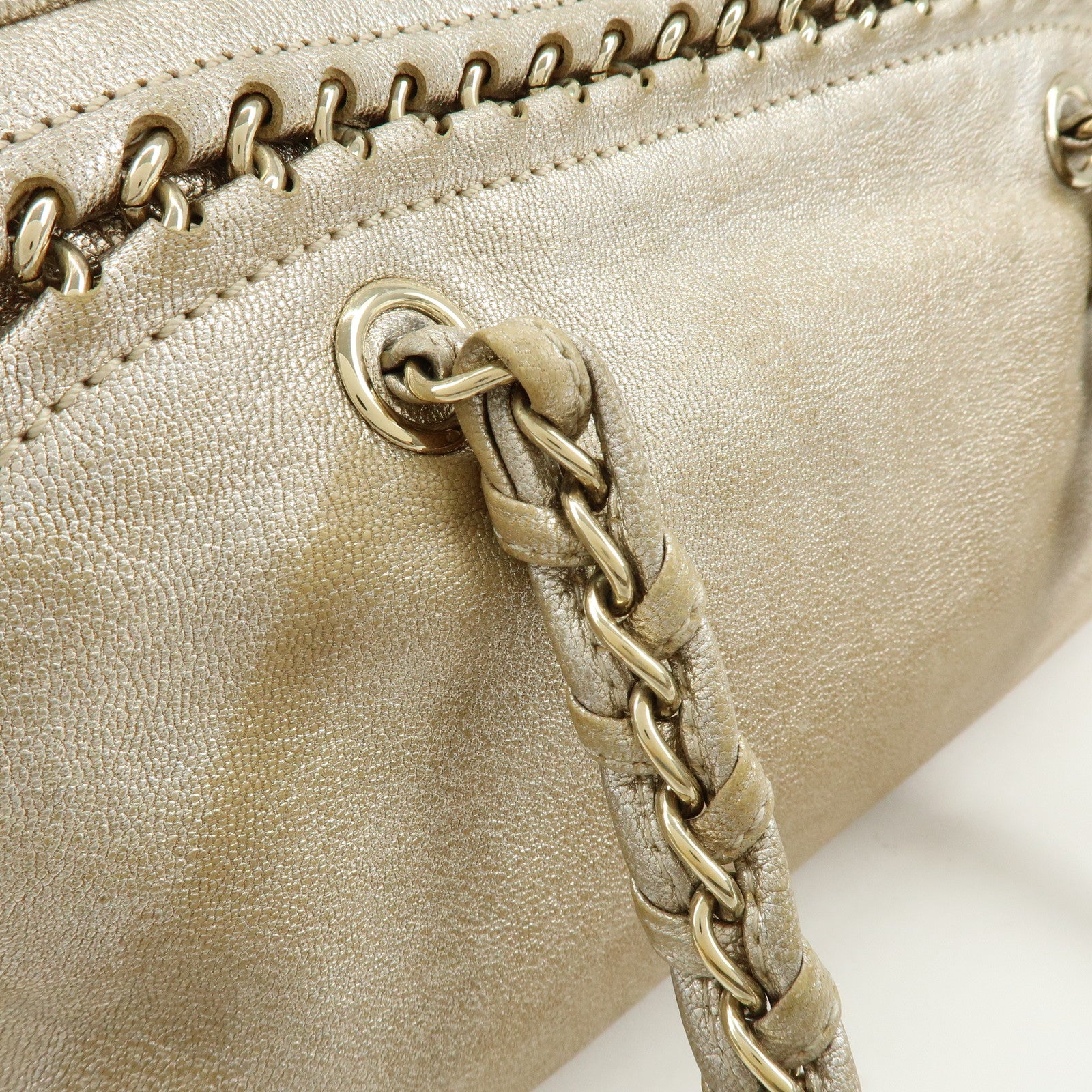 CHANEL COCO Mark Calfskin Boston Bag Shoulder Bag Silver