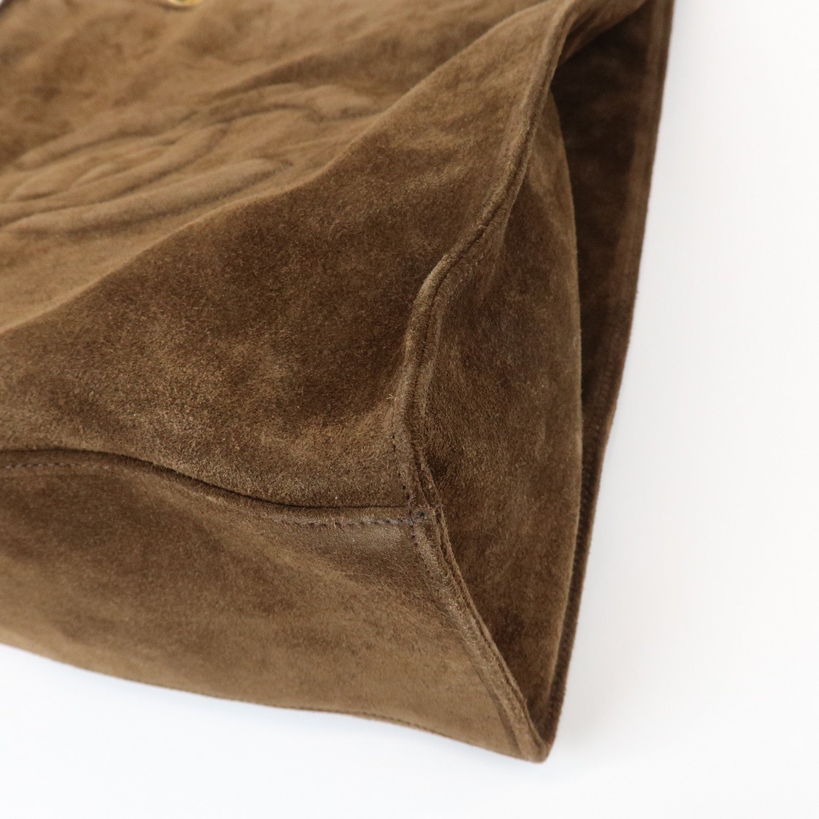 CHANEL COCO Mark Suede Chain Tote Bag Shoulder Bag Brown