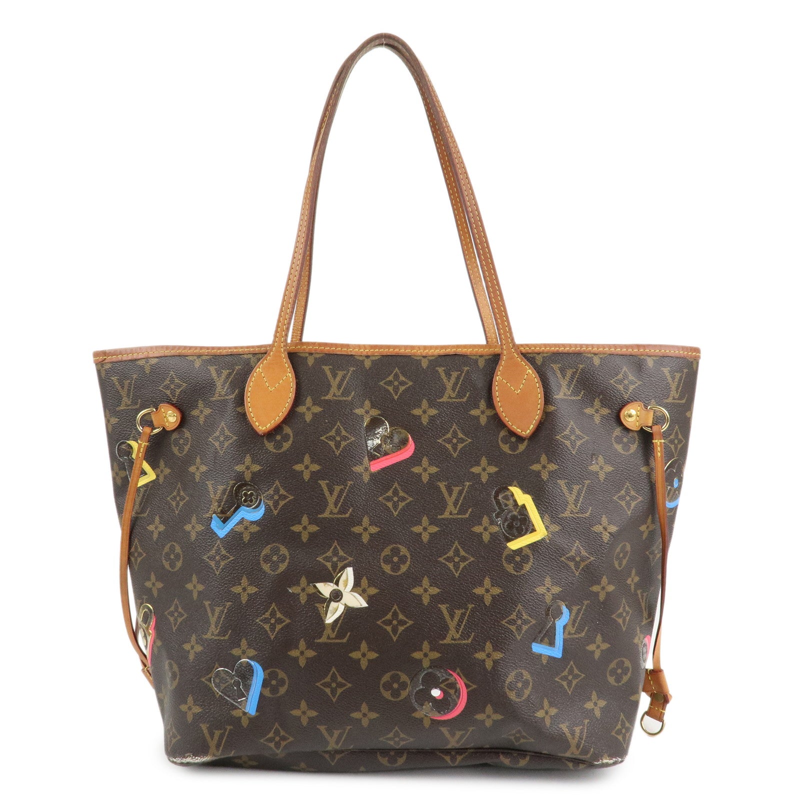 Louis Vuitton Monogram Love Lock Neverfull MM Tote Bag M44364 Used