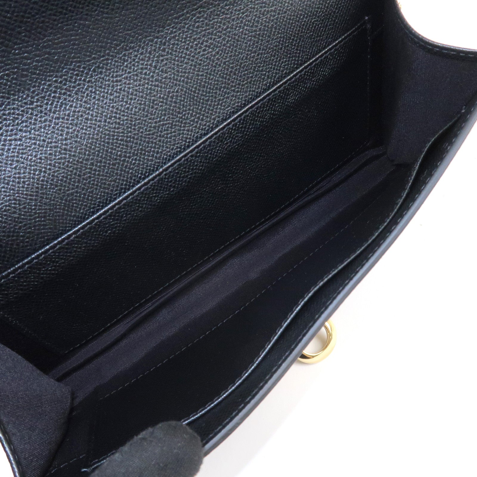 Ferragamo Gancini Leather Chain Shoulder Bag Black