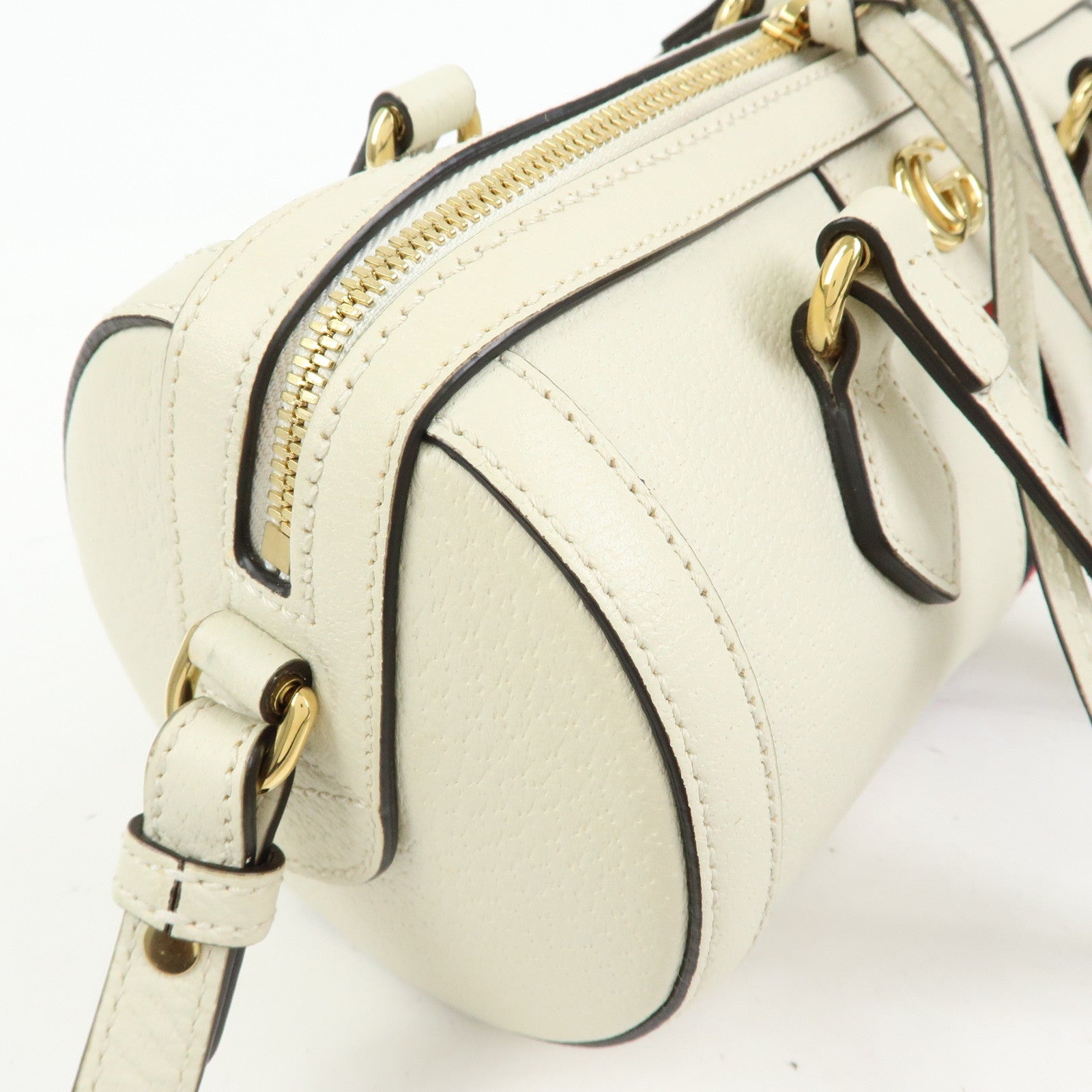 GUCCI Ophidia Sherry Leather 2Way Hand Shoulder Bag White 602577