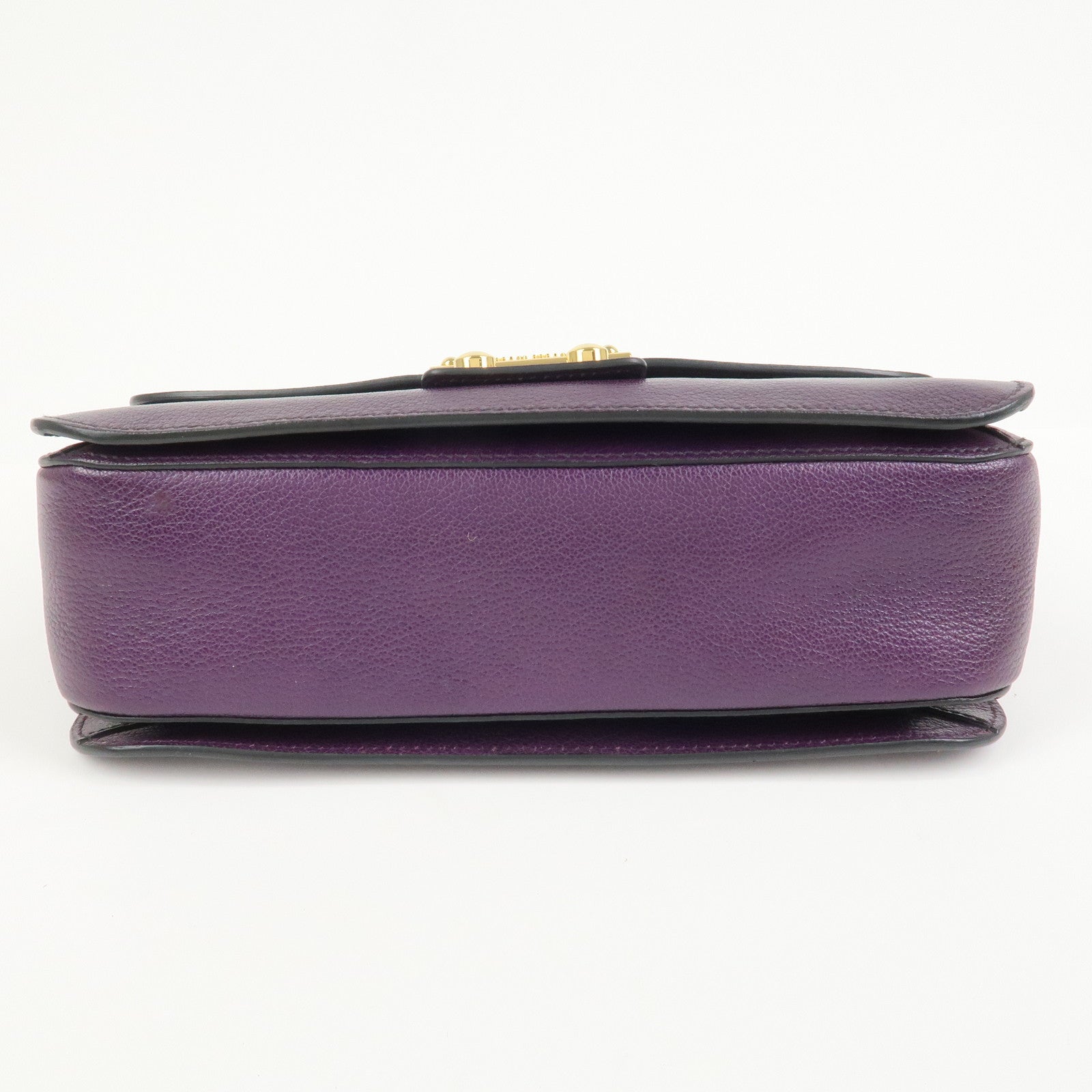 MIU MIU Logo Leather 2Way Shoulder Bag Hand Bag Purple RN0726