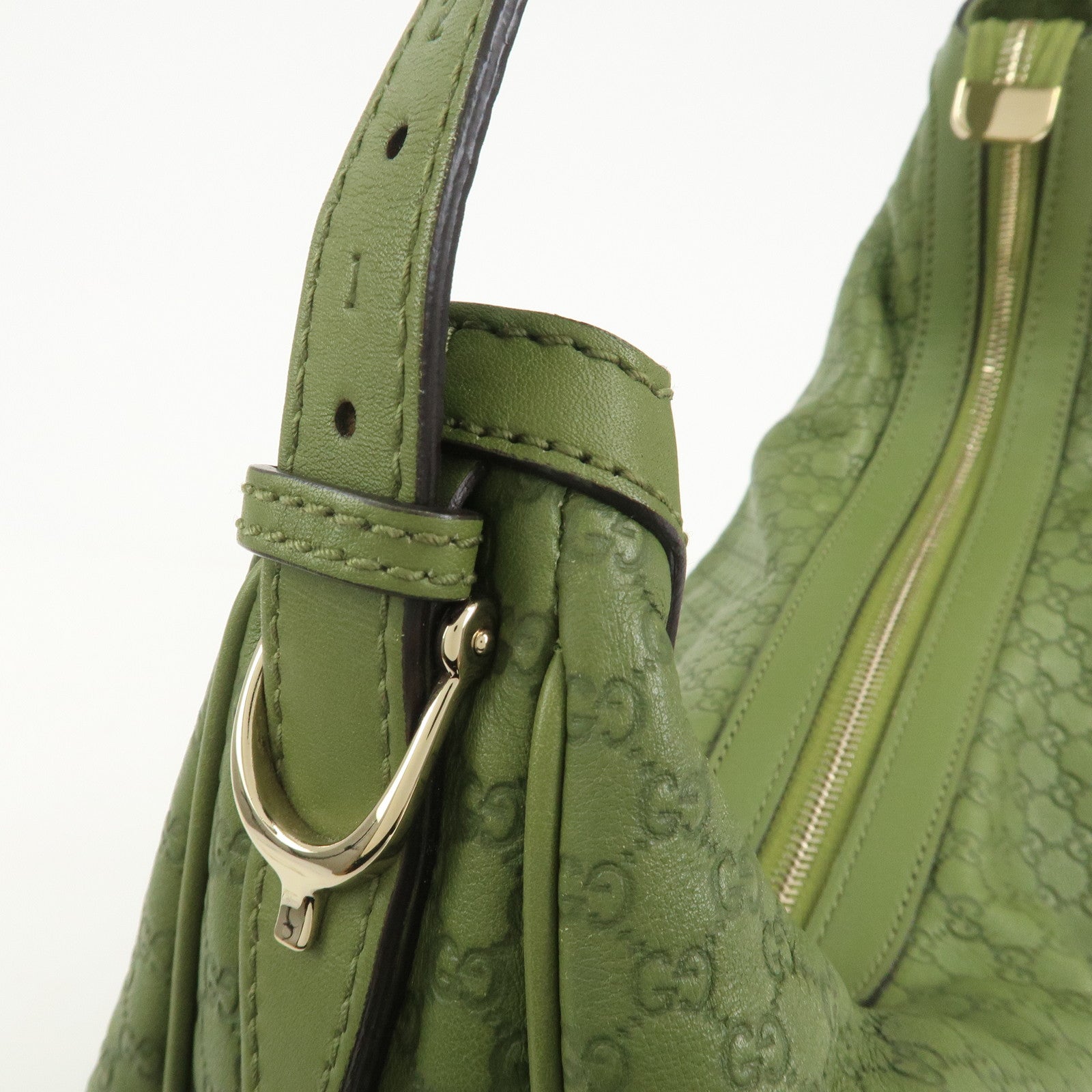GUCCI Micro Guccissima Leather Shoulder Bag Hand Bag Green 309618