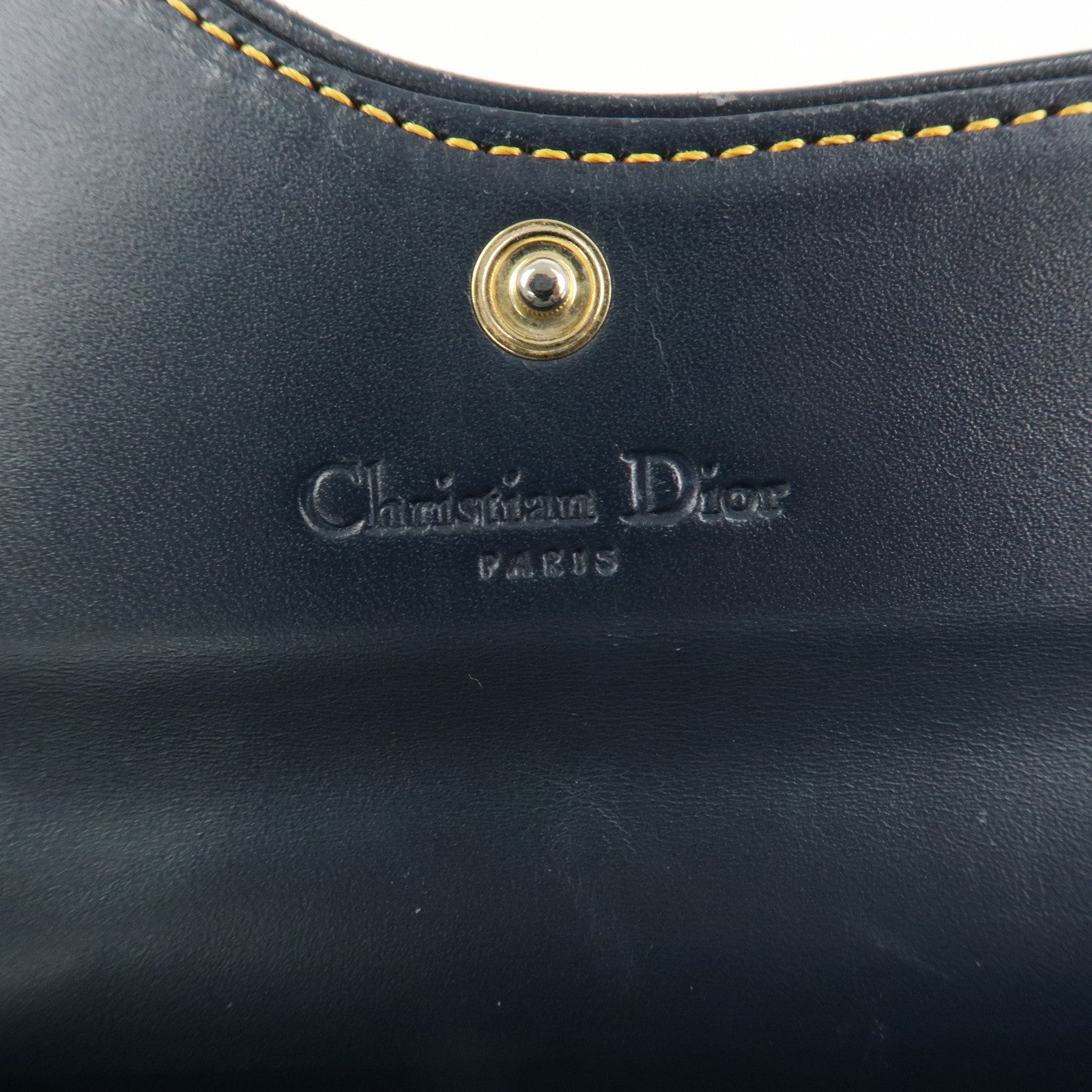 Christian Dior Trotter Canvas Saddle Bi-Fold Long Wallet Navy Used