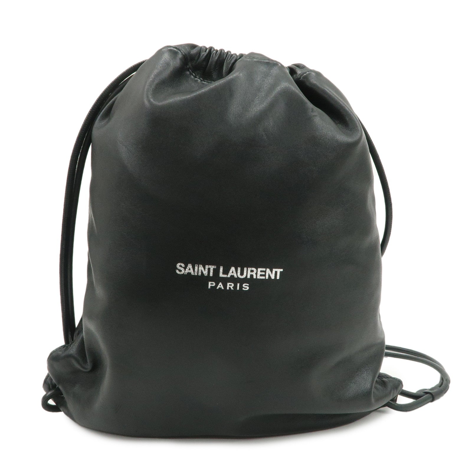 SAINT LAURENT PARIS TEDDY Lambskin Drawstring Backpack 553919