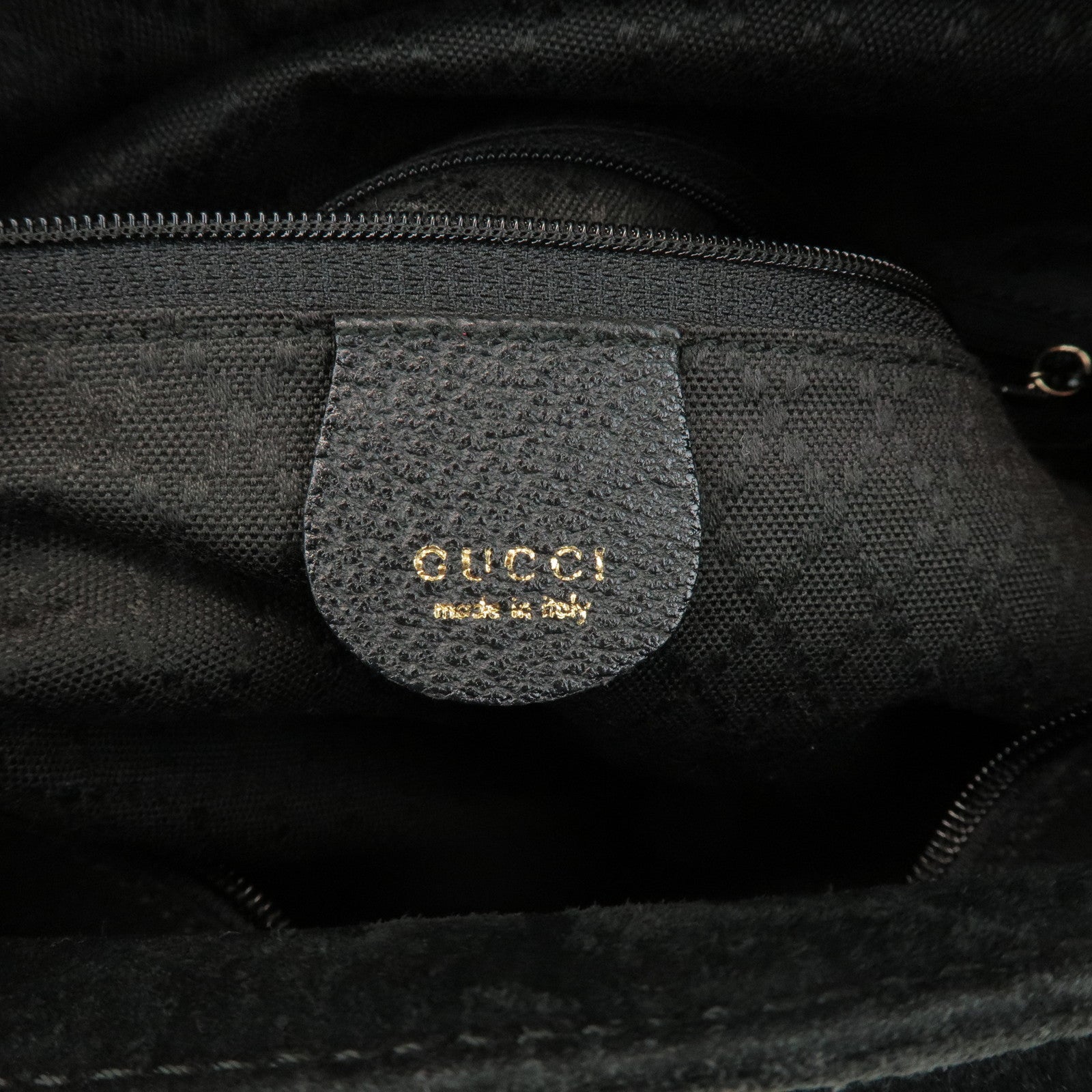 GUCCI Bamboo Suede 2Way Bag Hand Bag Shoulder Bag Black 0022122