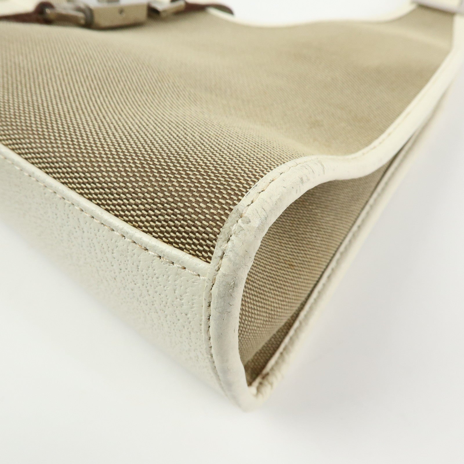 GUCCI Jackie Canvas Leather Shoulder Bag Hand Bag Beige 002.1067