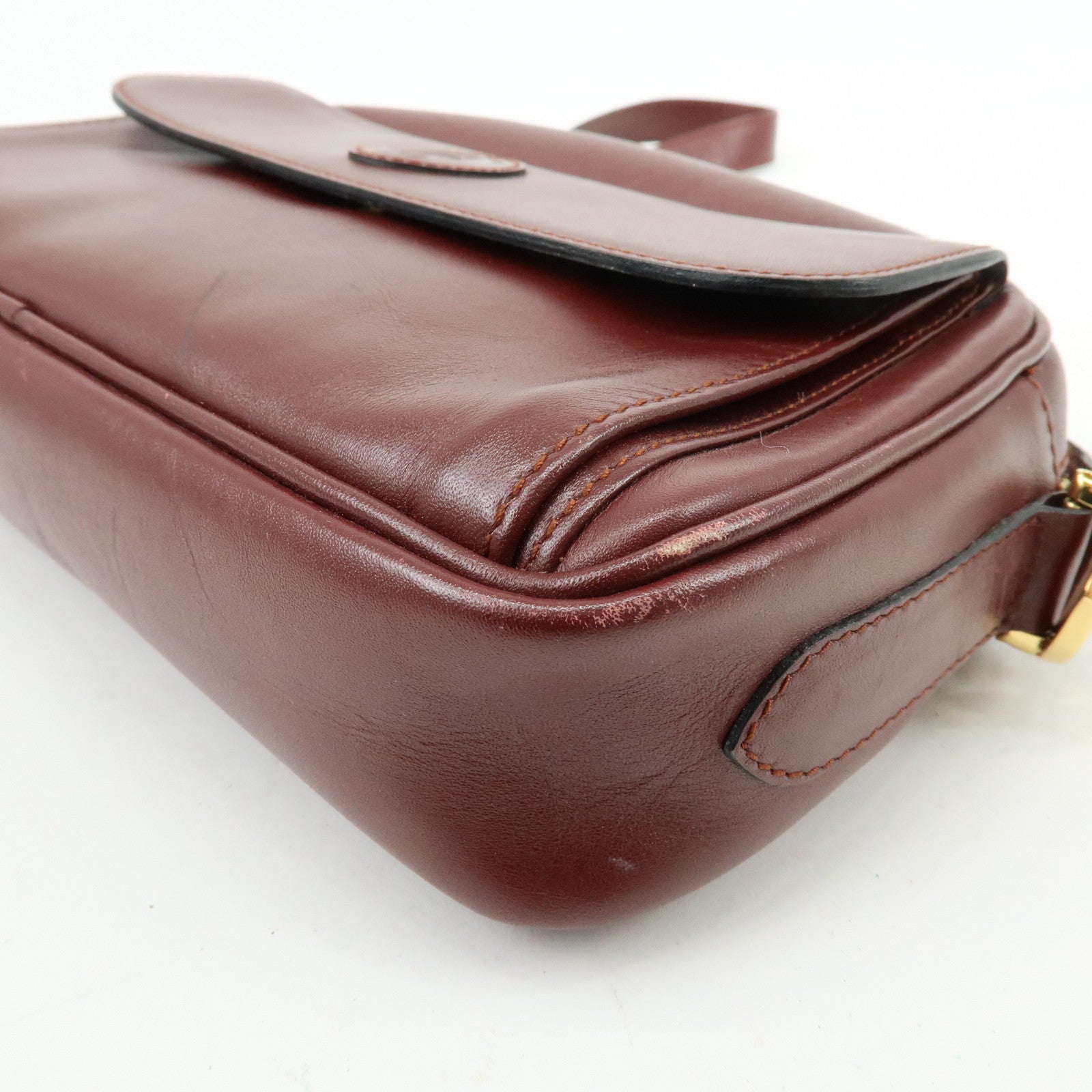 Cartier Must de Cartier Leather Shoulder Bag Crossbody Bag Bordeaux