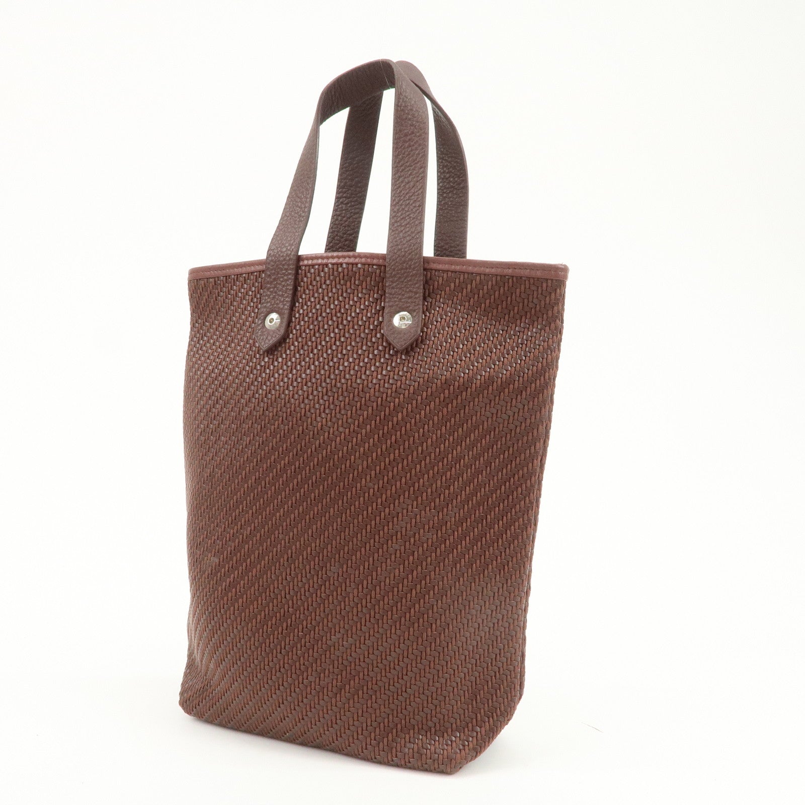 HERMES Amedaba Diago PM Leather Tote Bag Hand Bag Brown