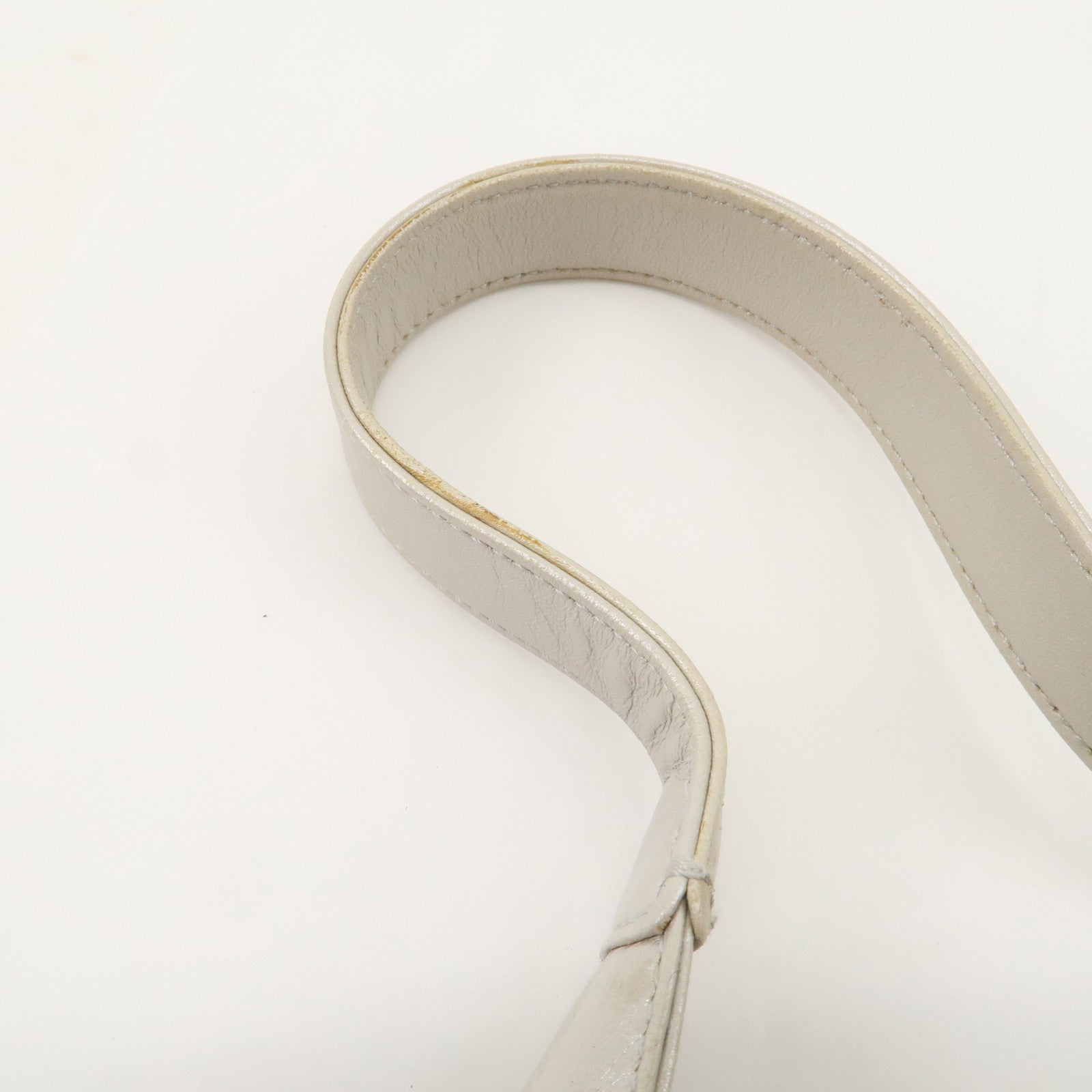 Ferragamo Gancini Leather Shoulder Bag Hand Bag Silver Used