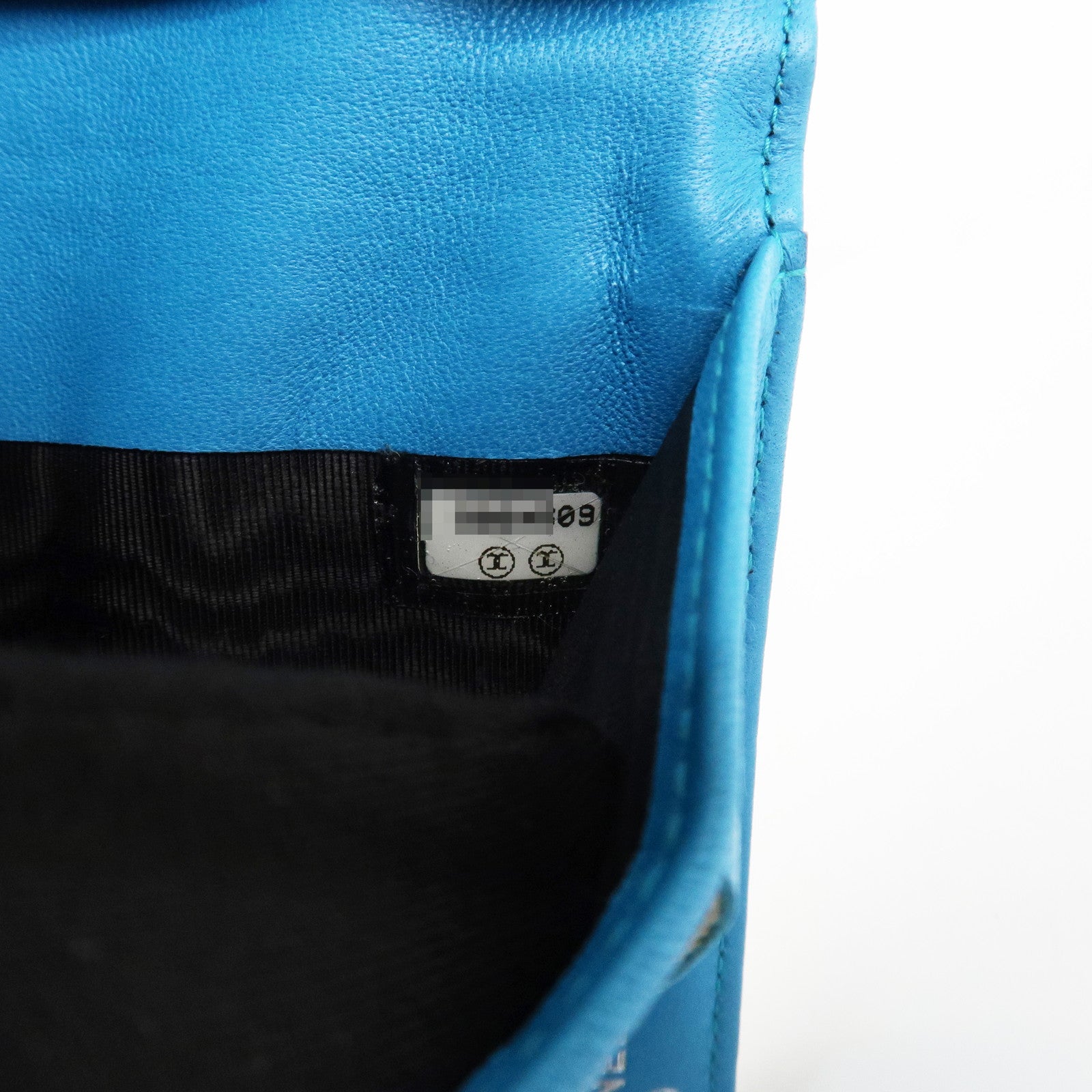 CHANEL Canvas Leather Chain Passport Case Black Multicolor