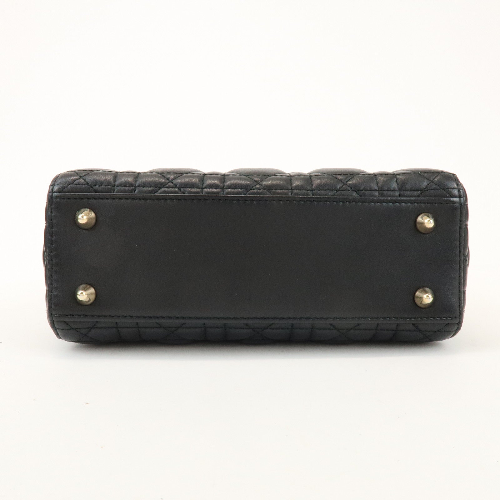 Christian Dior Lady Dior Cannage Lamb Skin 2Way Bag Hand Bag Black