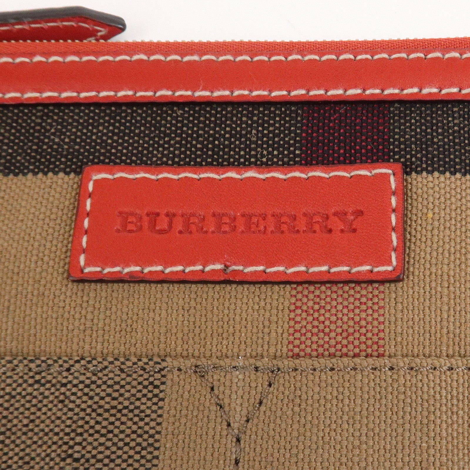 Burberry Ashby Canvas Leather 2Way Bag Shoulder Bag Brown Red
