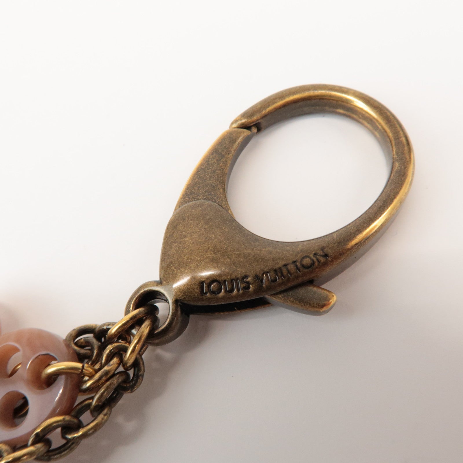 Louis Vuitton Bijoux Sac Lock Flower Metal Plastic Key Chain M65851