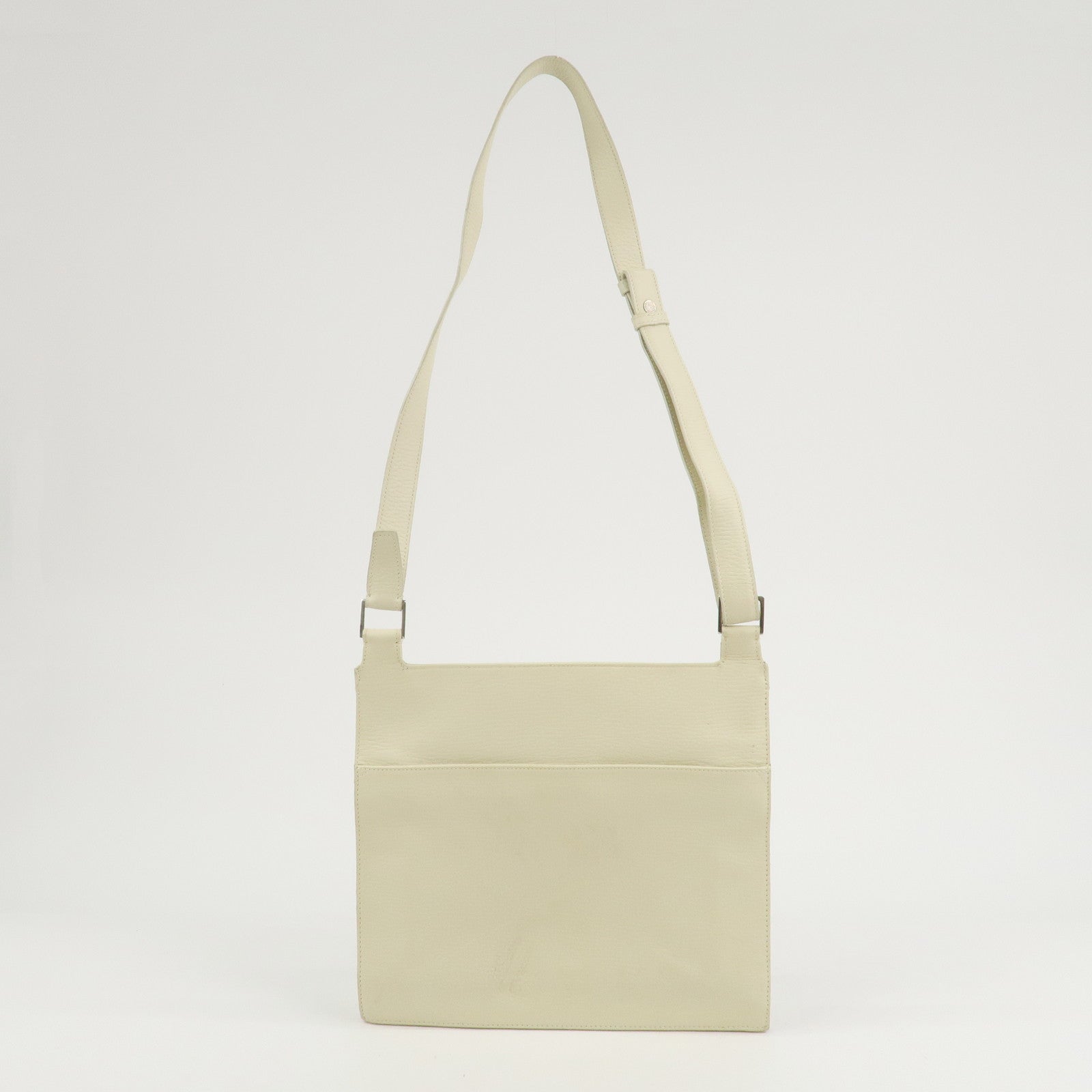 LOEWE Logo Leather Shoulder Bag Crossbody Bag Ivory