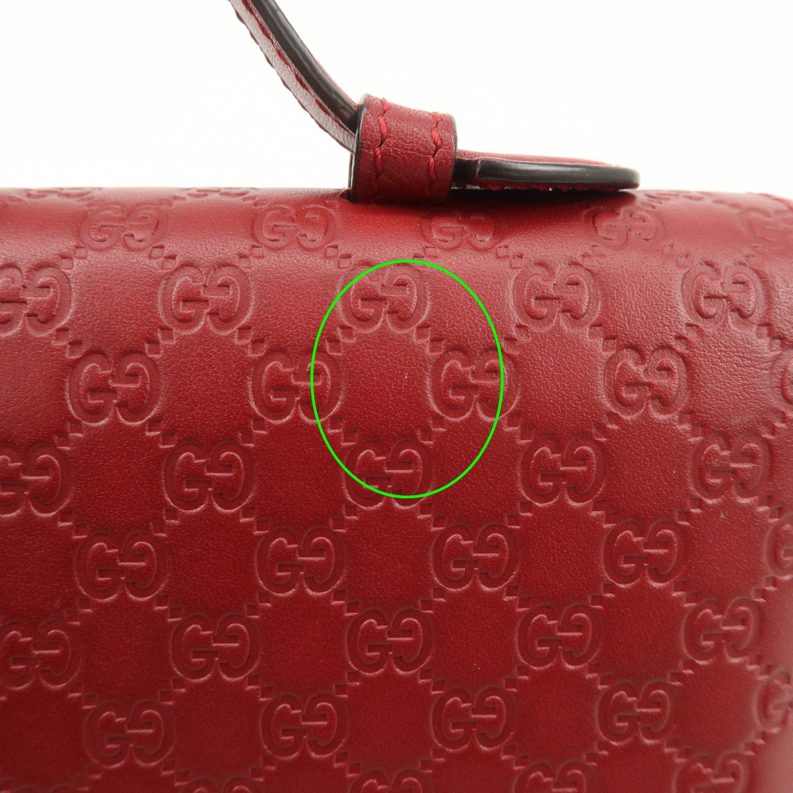 GUCCI Micro Guccissima Leather Travel Case Clutch Bag Red 544250 Used