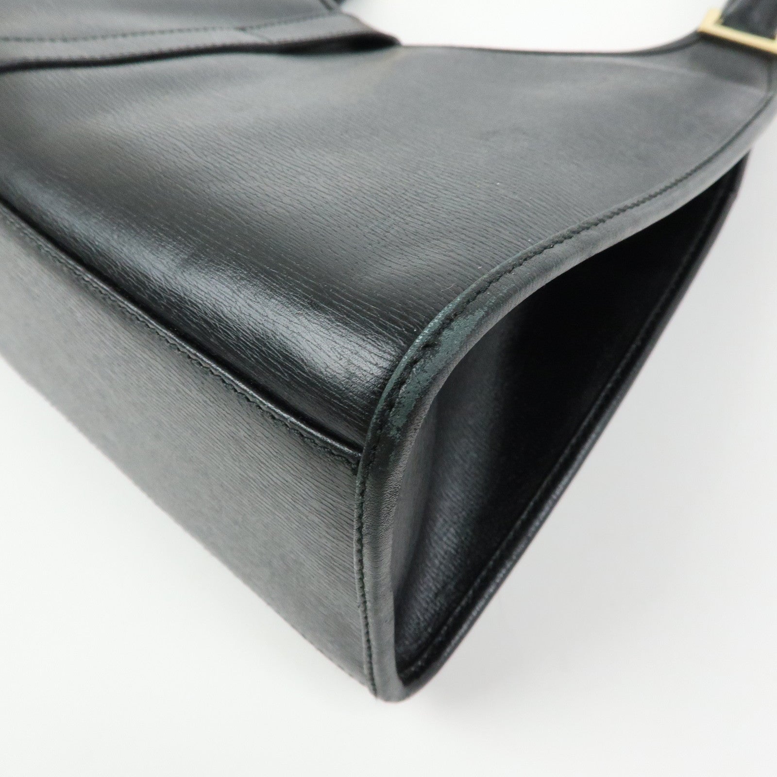 GUCCI Jackie Leather Shoulder Bag Hand Bag Black 002.1067