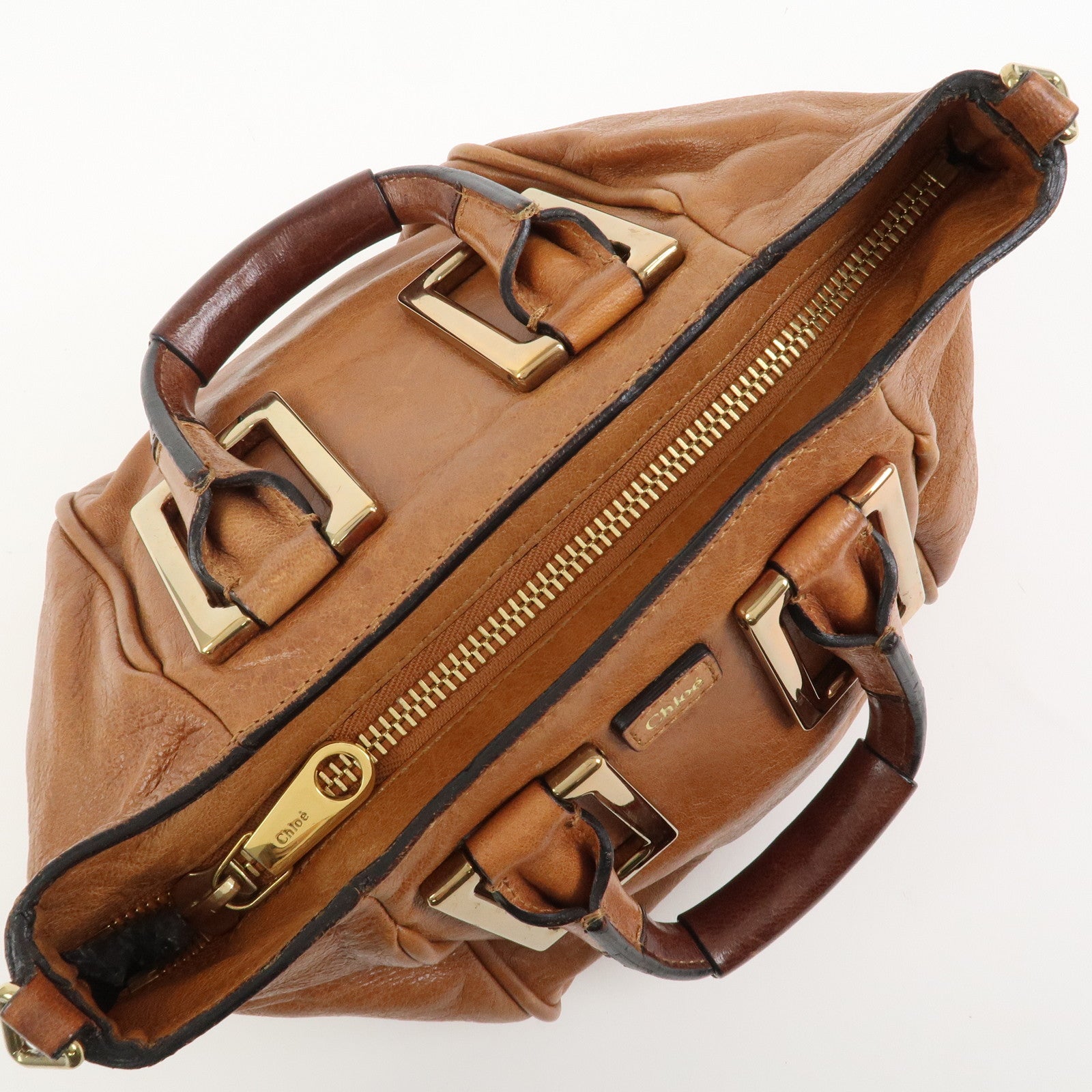 Chloe Ethel Leather 2Way Bag Hand Bag Shoulder Bag Brown