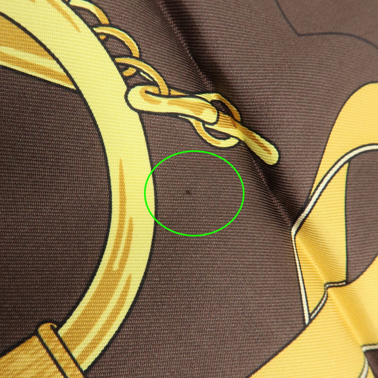 HERMES Carre 90 Silk 100% Scarf Eperon d'or Brown Gold