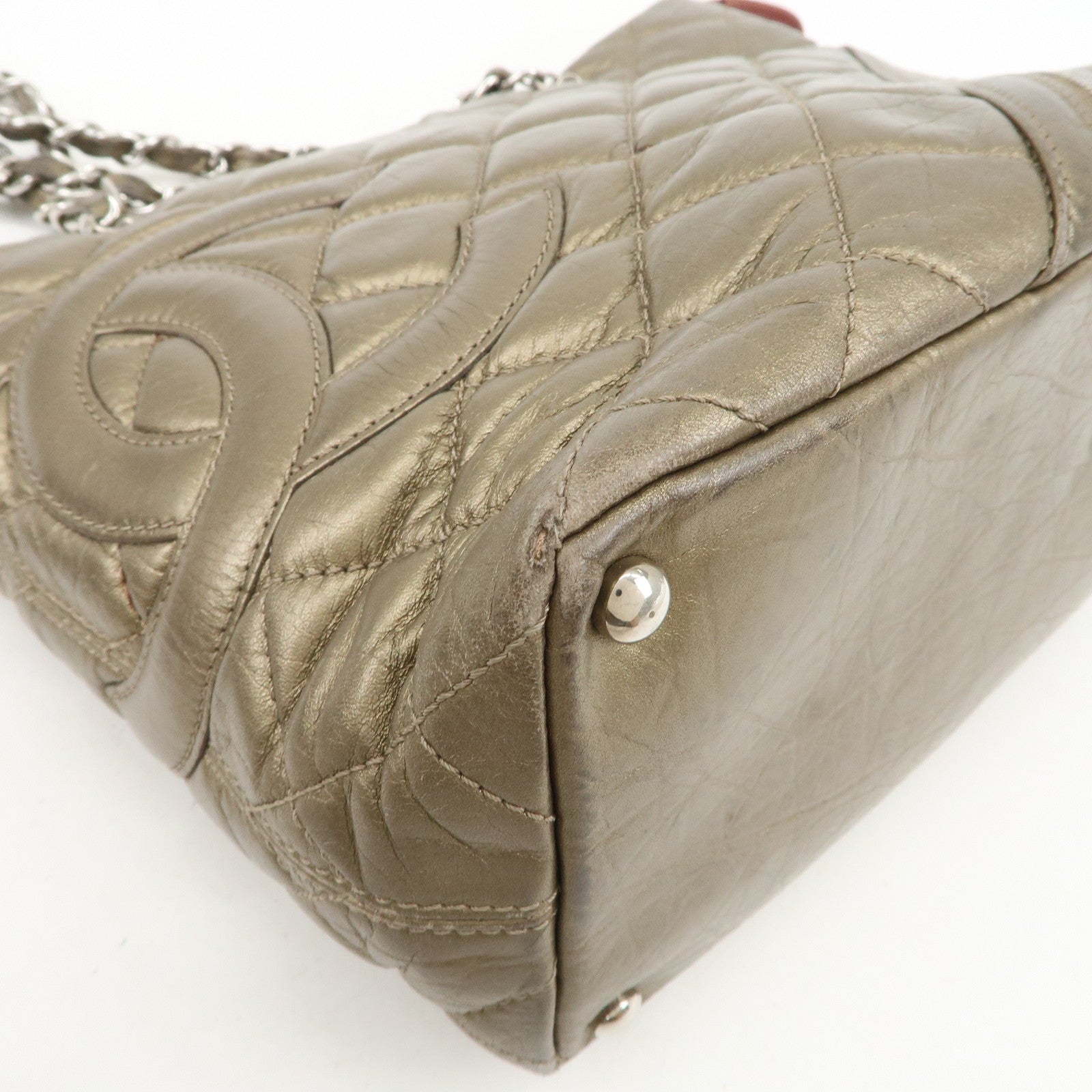 CHANEL Cambon Line Cotton Club Chain Shoulder Bag Tote Bag A34317