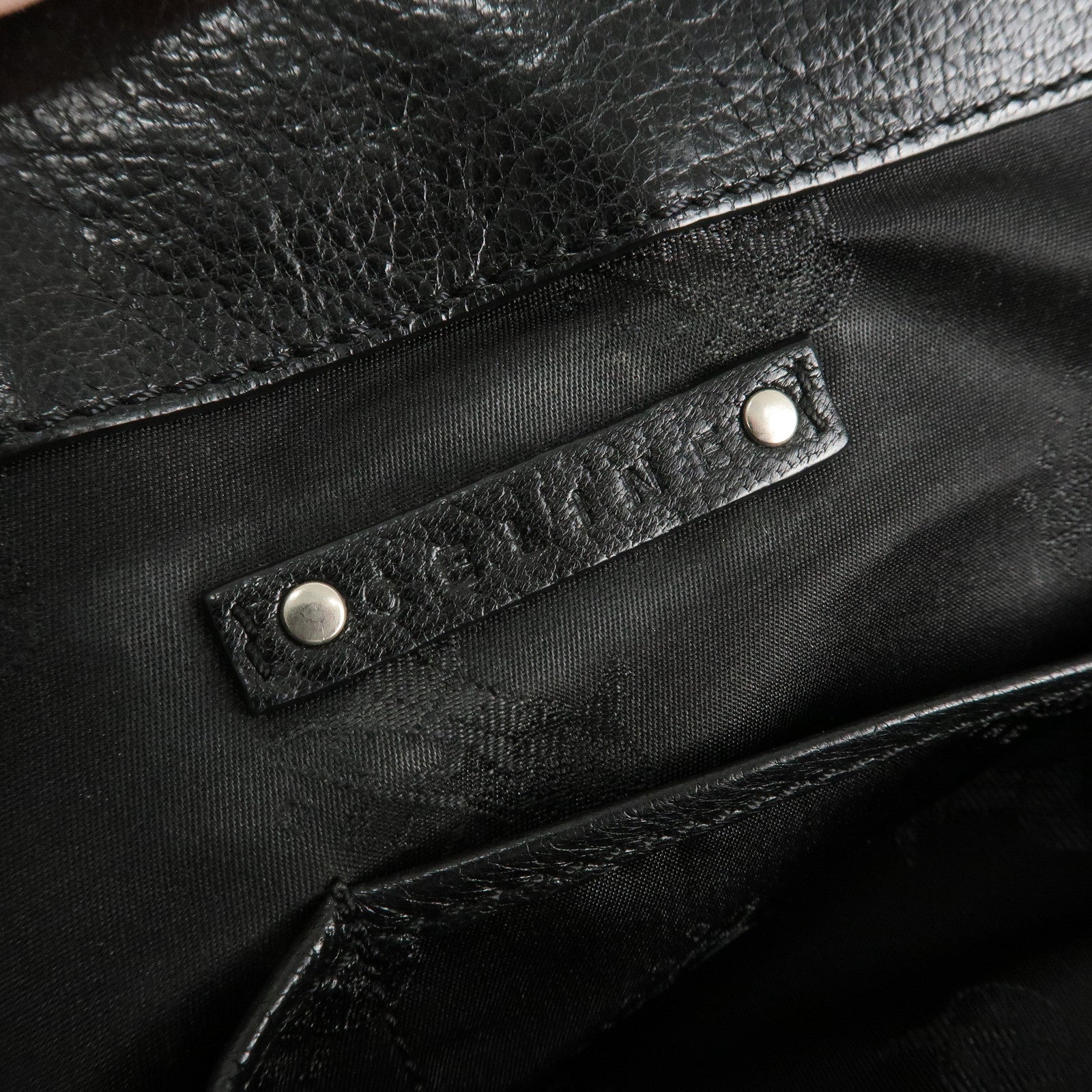 CELINE Boogie Bag Leather Hand Bag Tote Bag Black