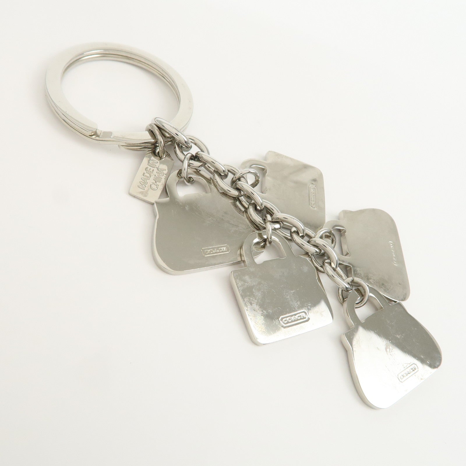 COACH Set Of 3 Key Charm Signature Silver Multicolor Star