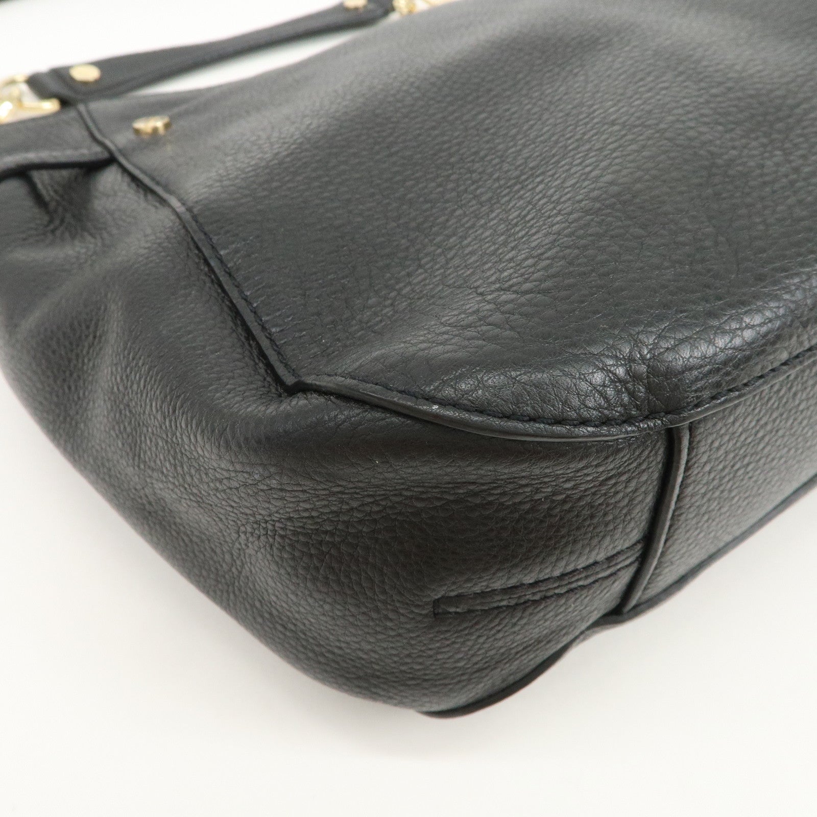 MICHAEL KORS Logo Leather 2Way Bag Hand Bag Shoulder Bag Black