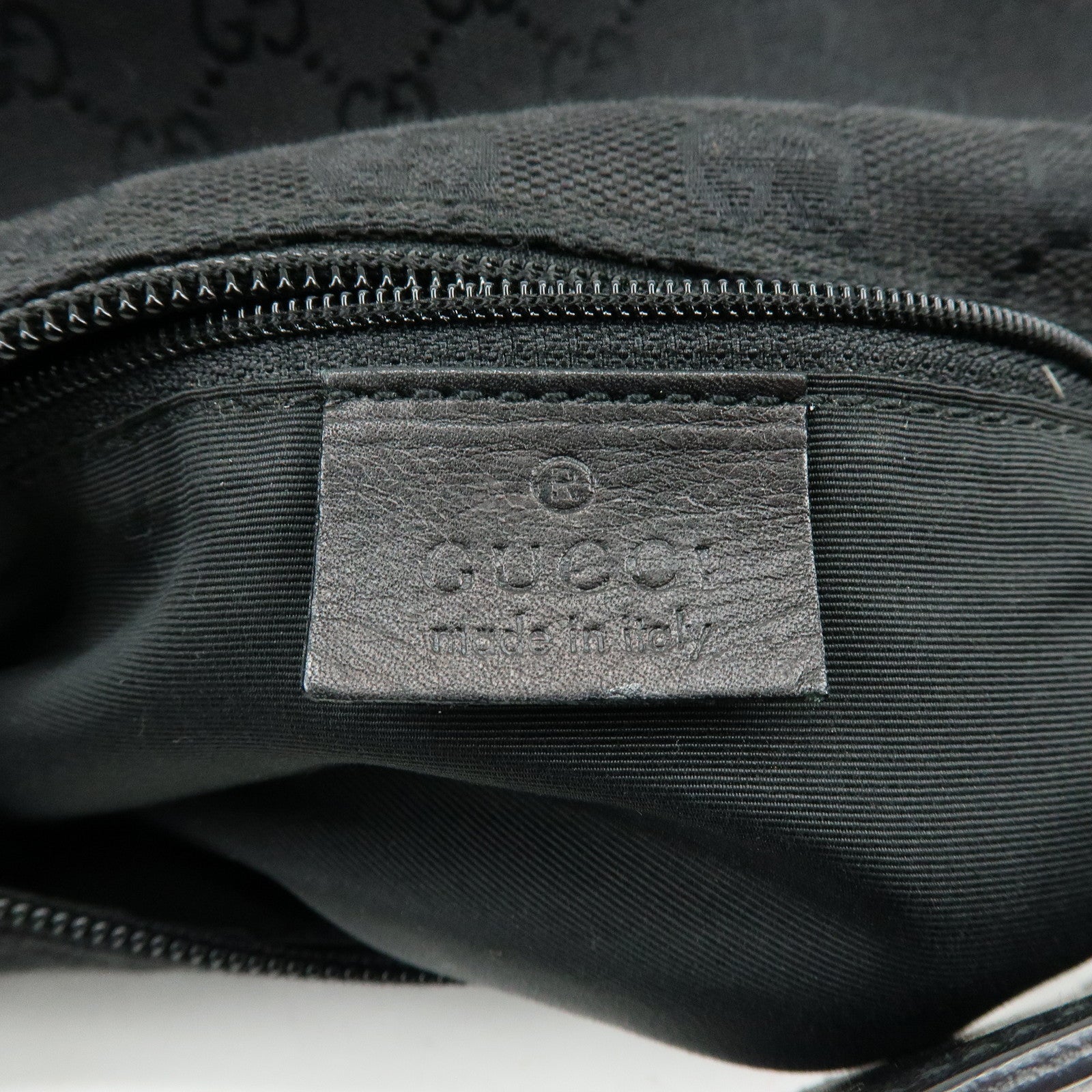GUCCI GG Canvas Leather Shoulder Bag Hand Bag Black 92699