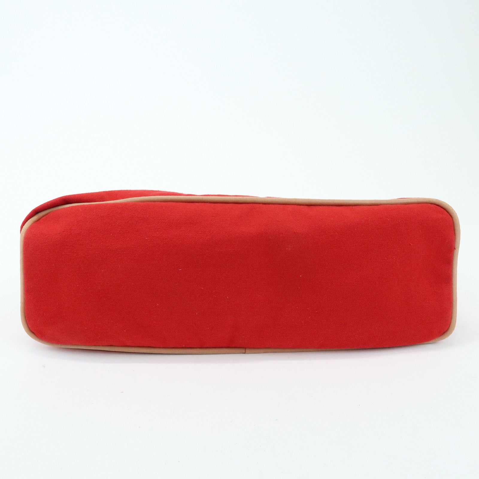 HERMES Cotton Canvas Bolide Pouch GM Cosmetic Pouch Red