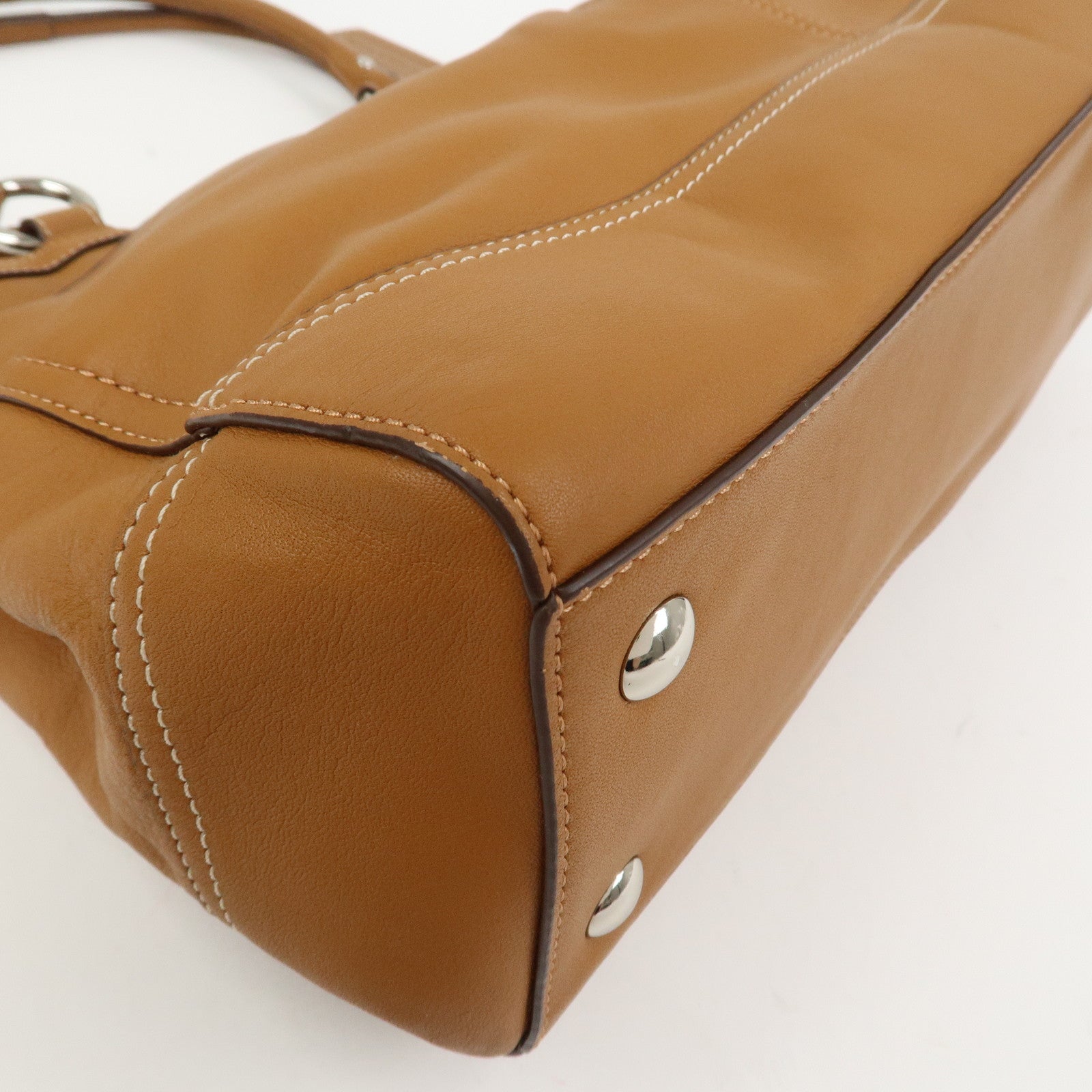 COACH Signature Canvas Leather Set of 2 Hand Bag Black Brown
