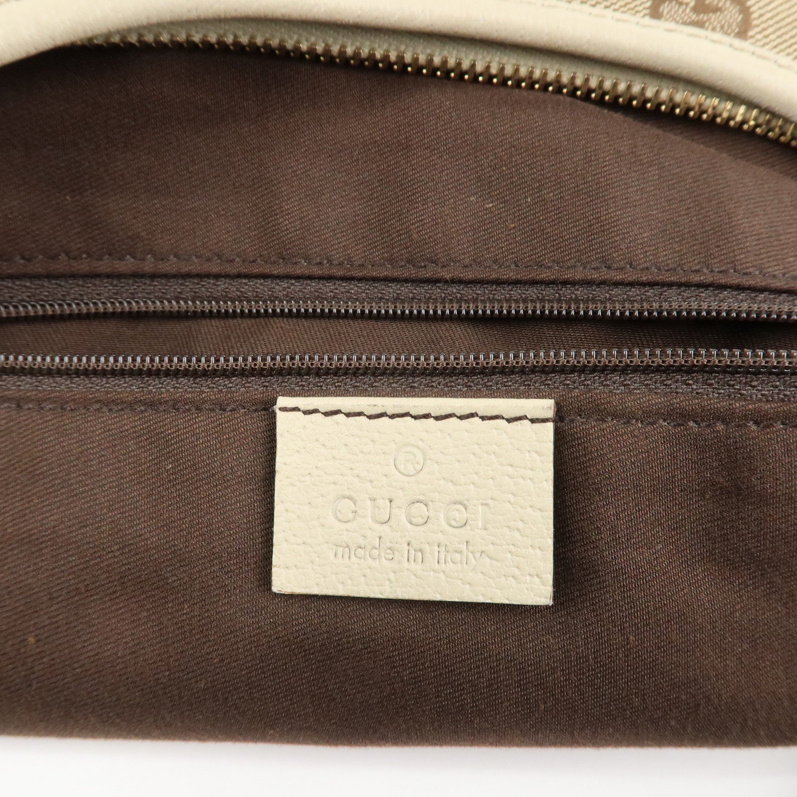 GUCCI Abbey GG Canvas Leather Shoulder Bag Beige Ivory 130738 Used