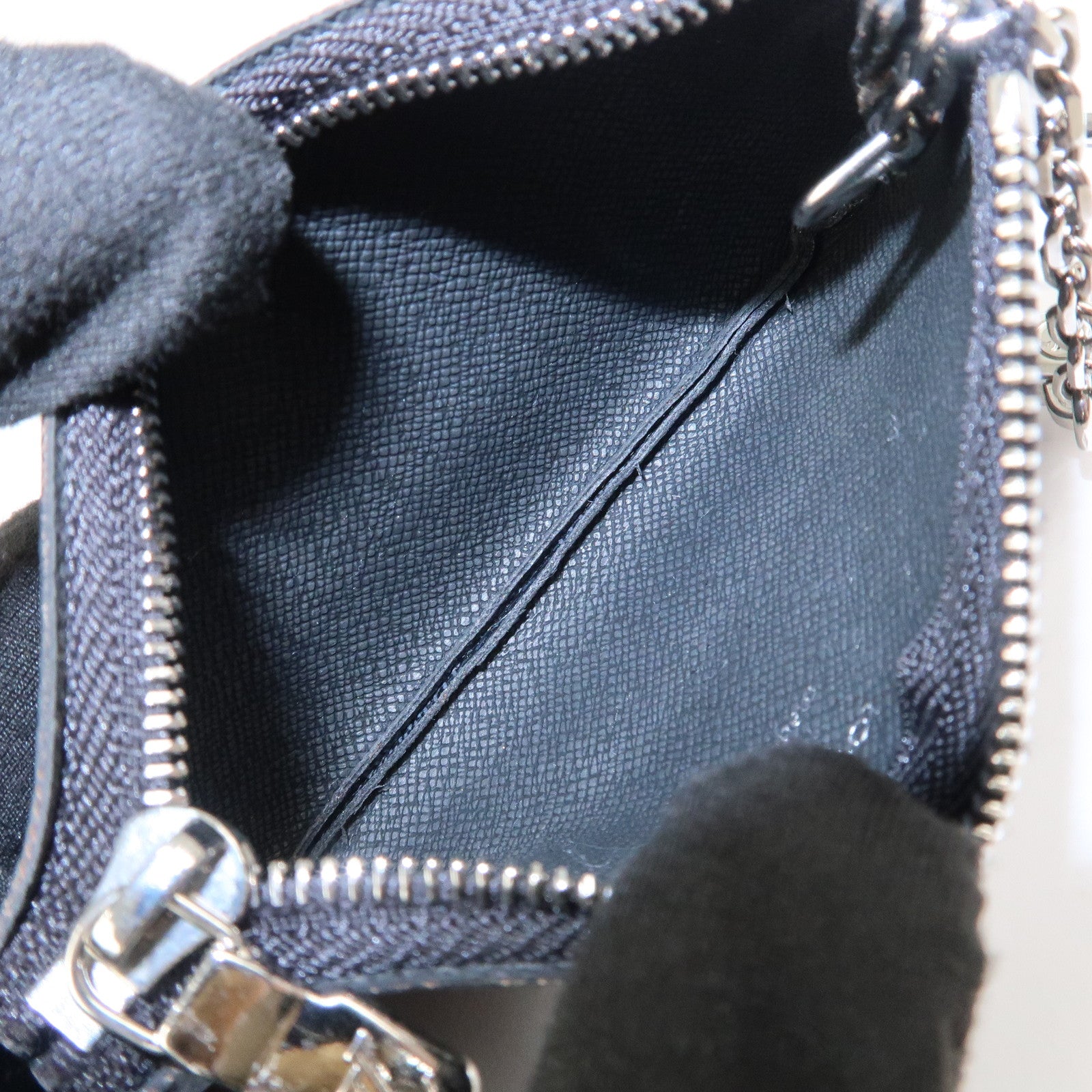 Louis Vuitton Damier Graphite Pochette Cles Coin Case Black N60155