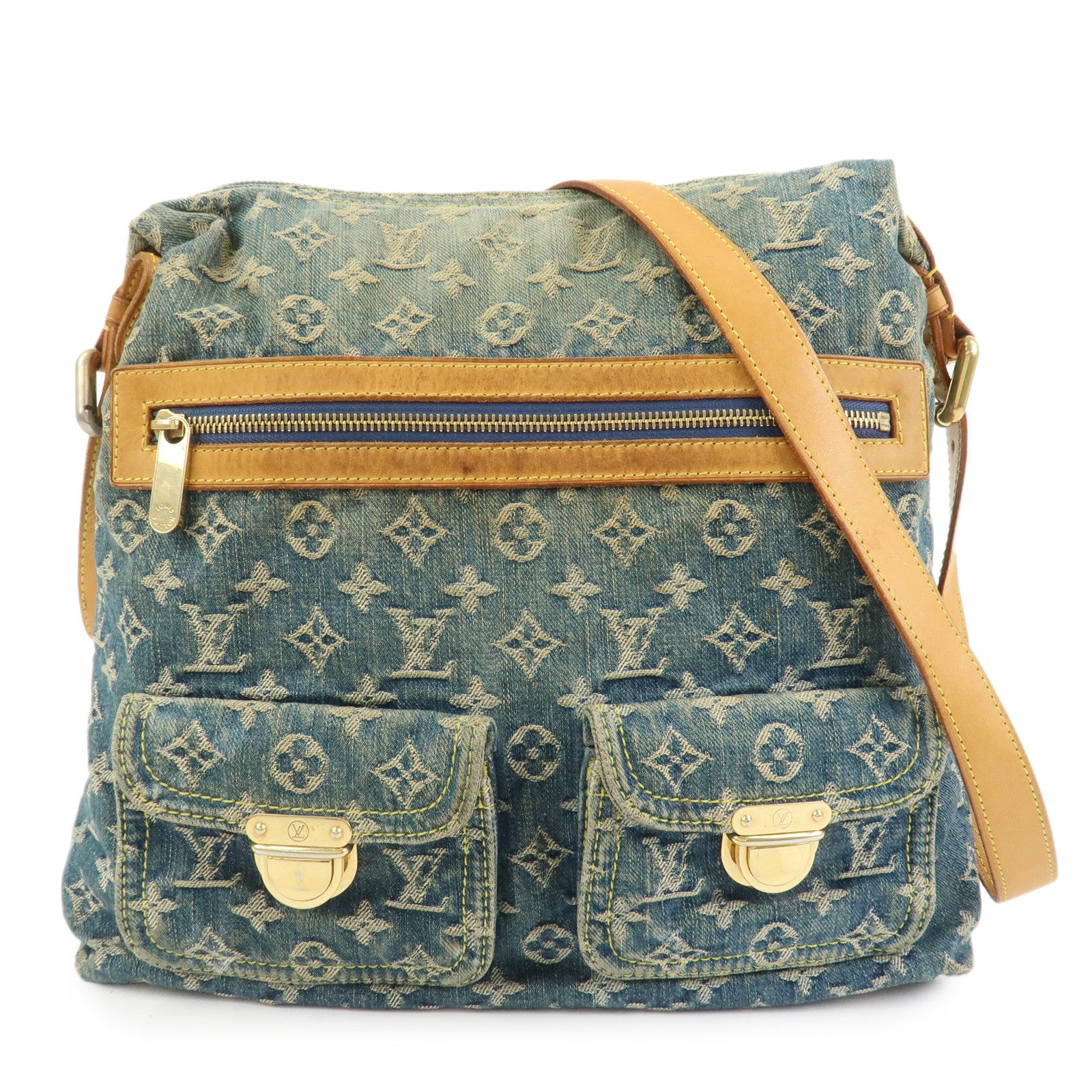 Louis Vuitton Monogram Denim Baggy GM Shoulder Bag Blue M95048