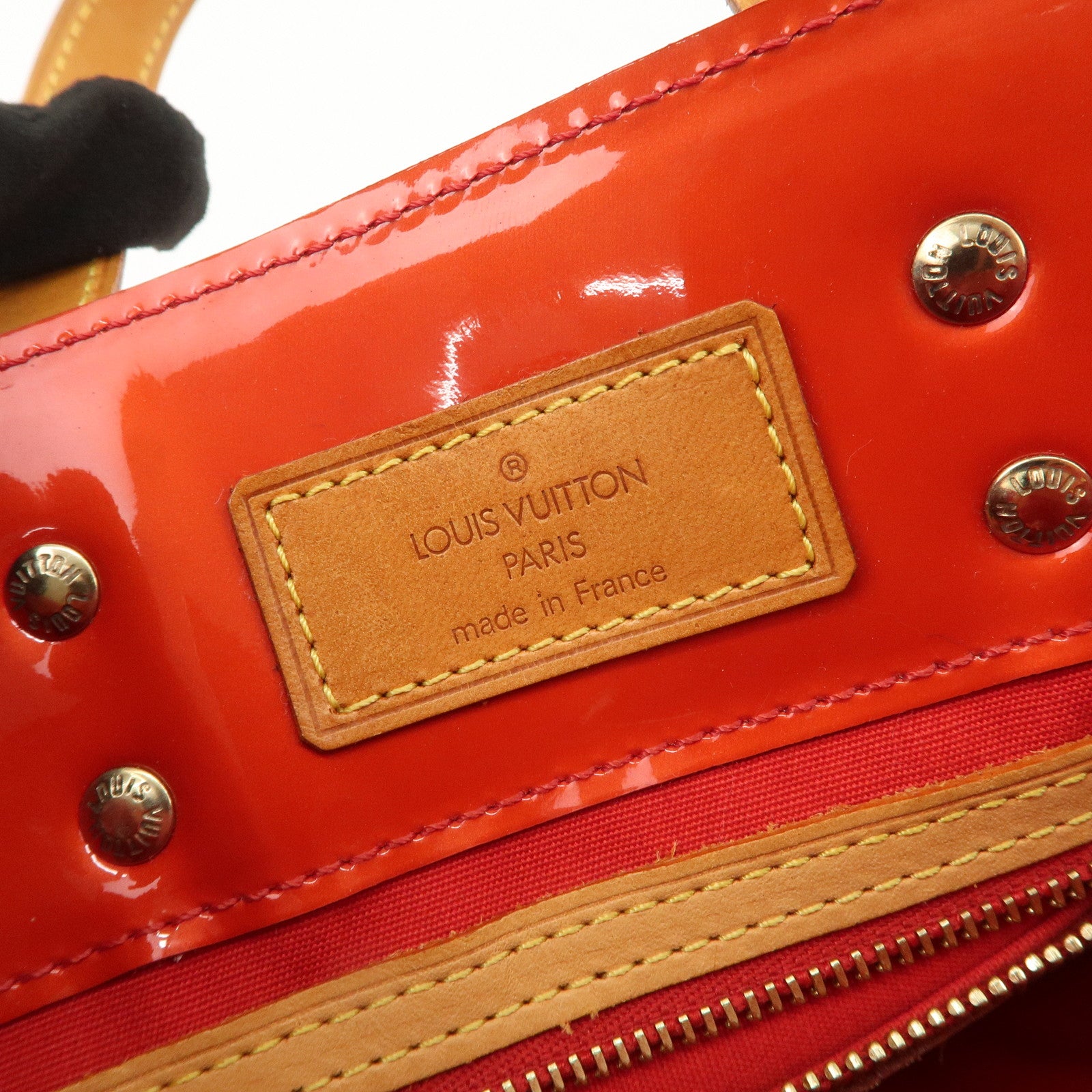 Louis Vuitton Monogram Vernis Lead PM Hand Bag Rouge M91088