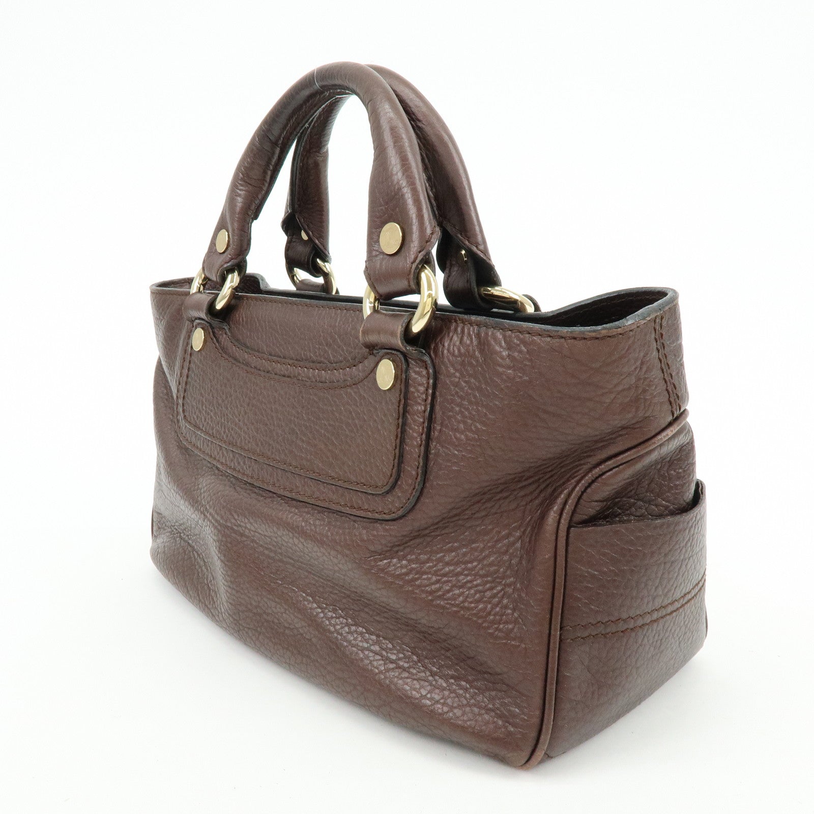 CELINE Macadam Leather Boogie Bag Hand Bag Burgundy